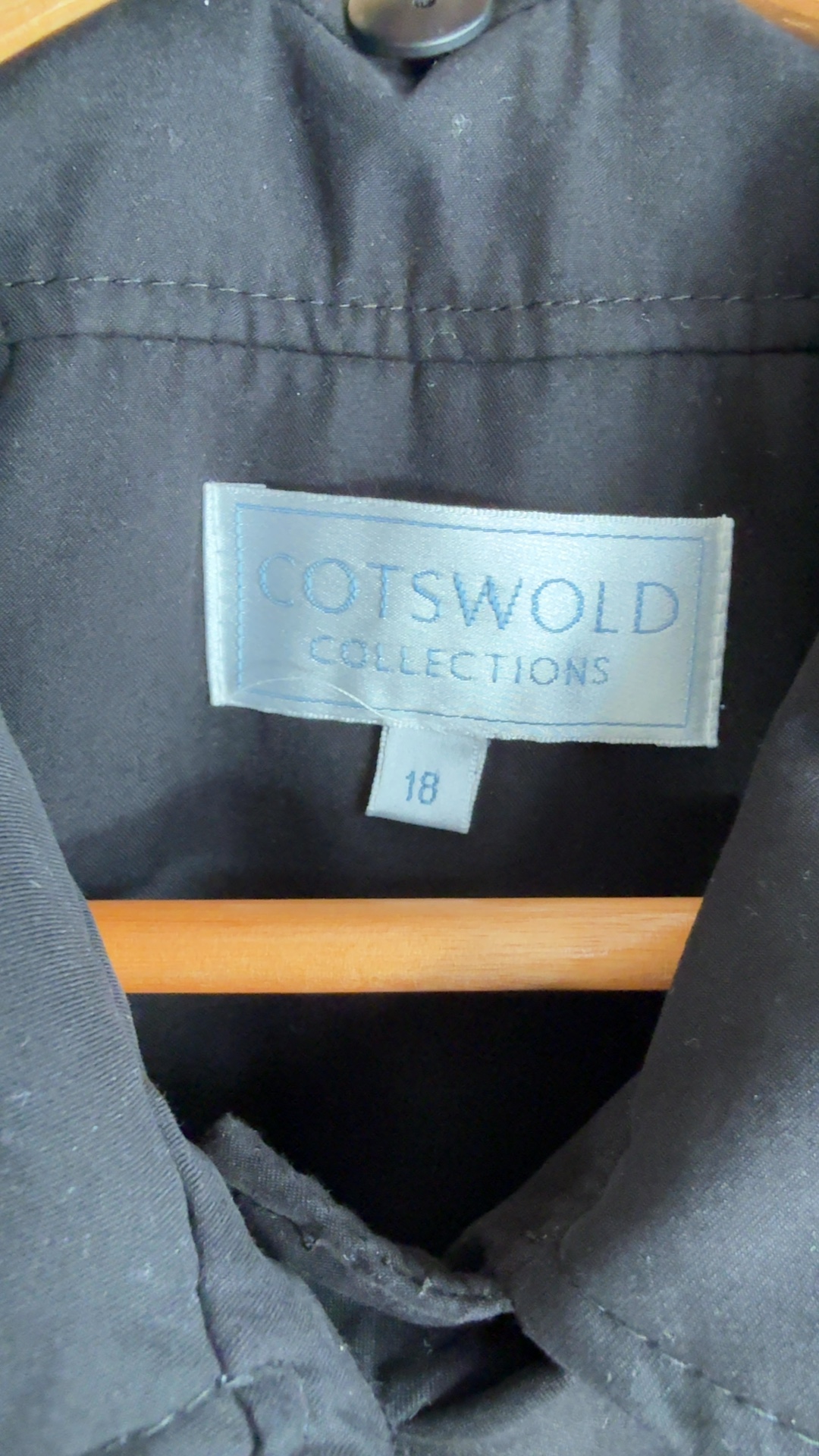 Cotswold Collections Black Polyester Overcoat UK 18 Classic Long Sleeve Jacket image 2