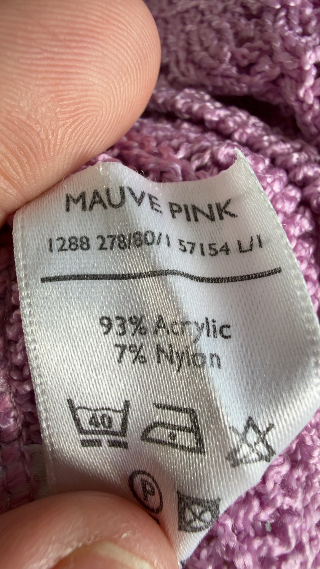 Bentex Mauve Pink Women's Knit Patterned Top UK 14-16 Acrylic Nylon image 3