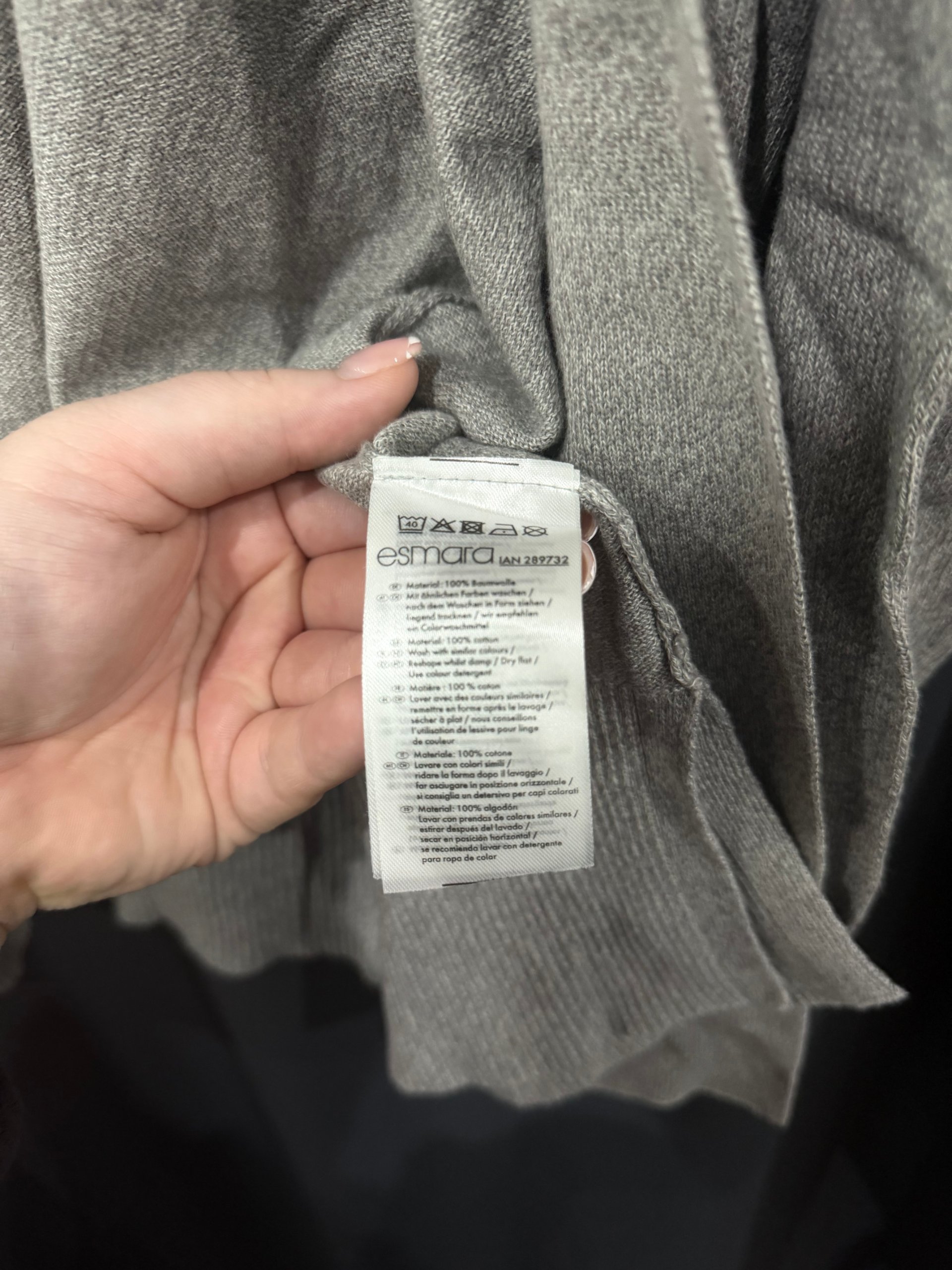 Esmara Grey Cotton Cardigan Large 18/20 image 5