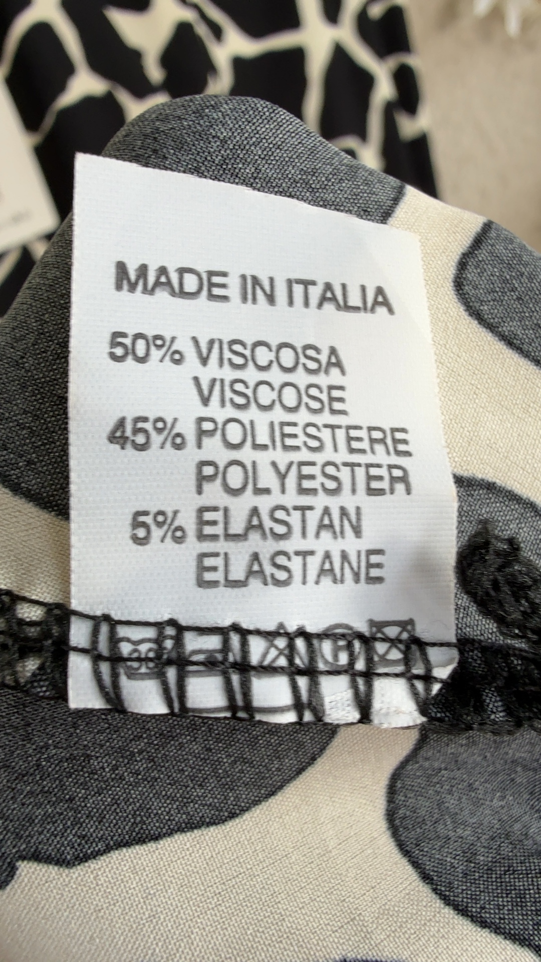 C&W Collection Black & White Giraffe Print Slip Dress UK 10 Made in Italy image 4