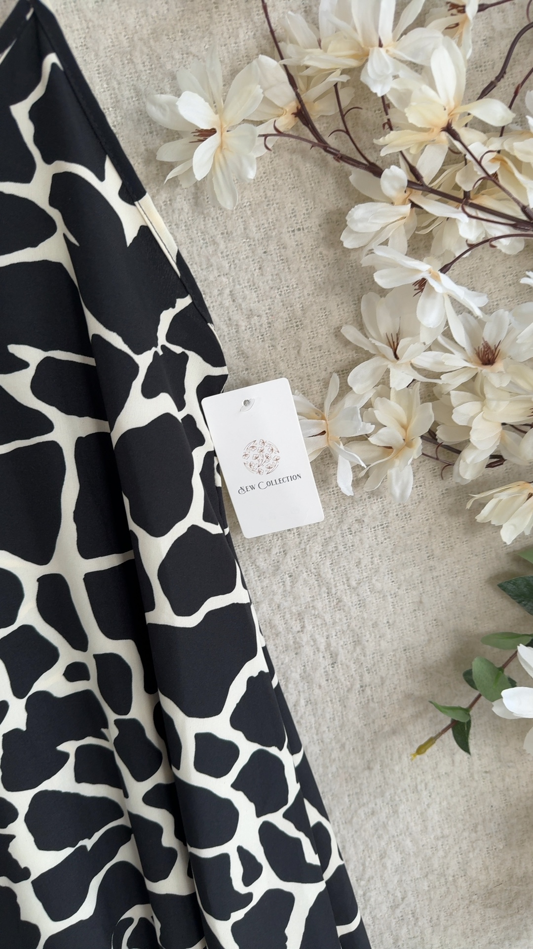 C&W Collection Black & White Giraffe Print Slip Dress UK 10 Made in Italy image 2