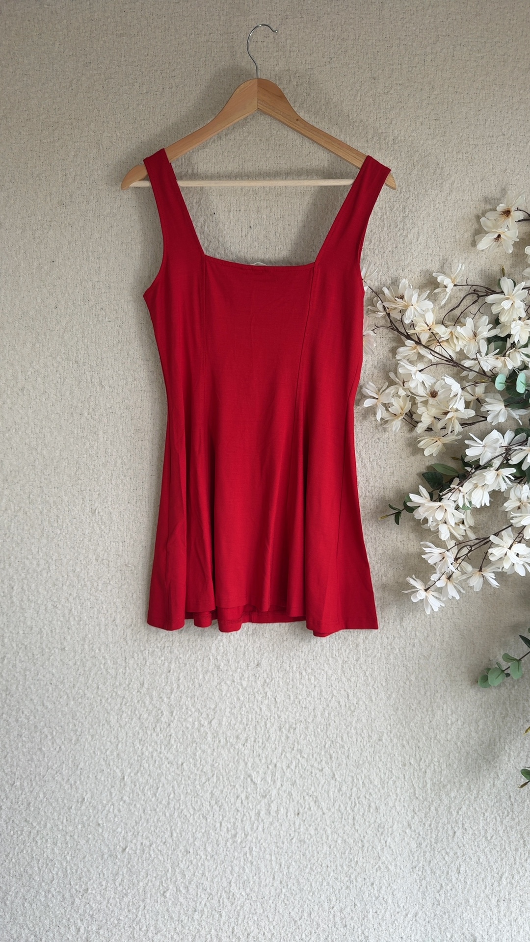 H&M Women's Red Stretch Viscose Elastane Sleeveless Top Medium UK 12
