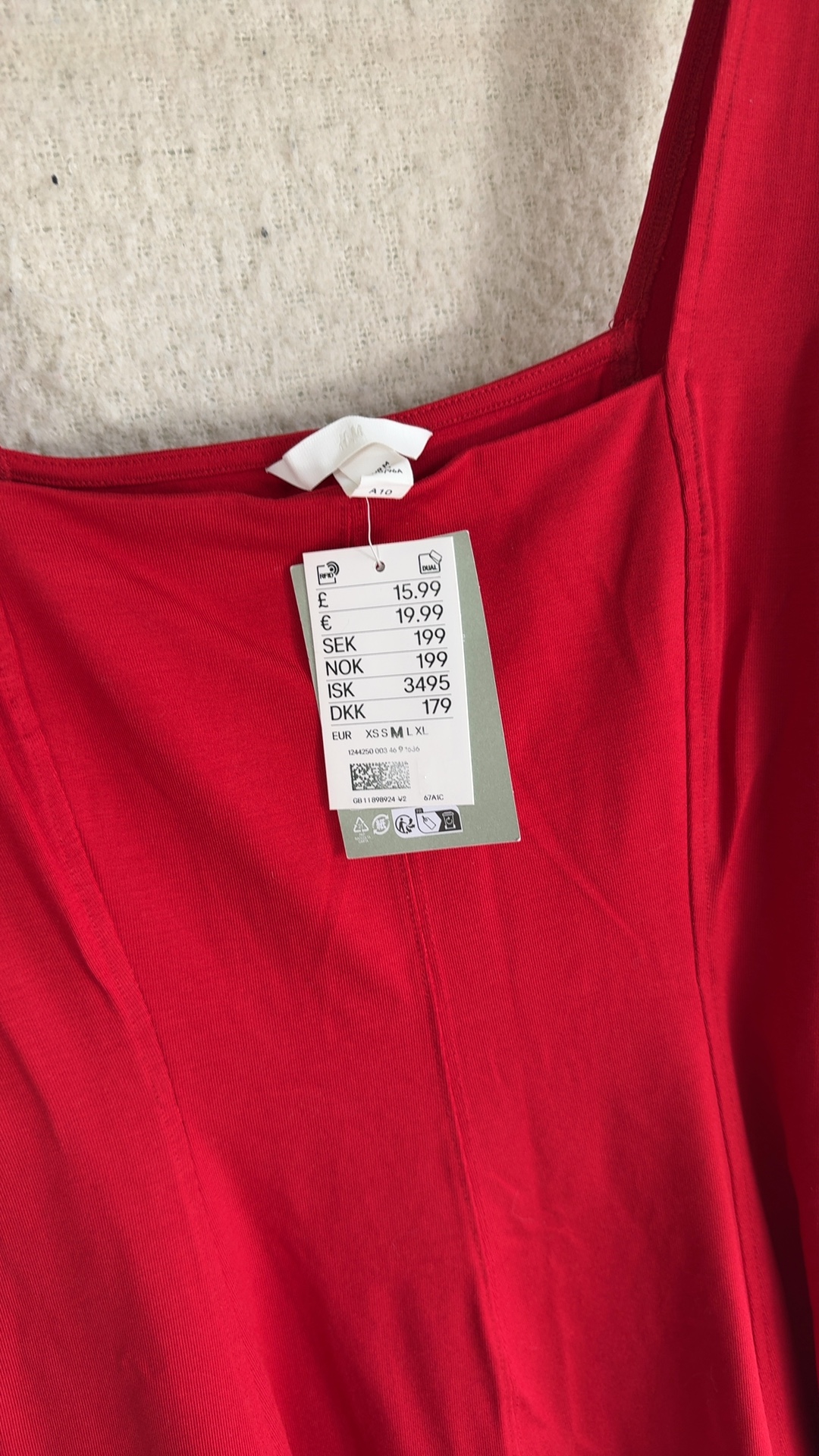 H&M Women's Red Stretch Viscose Elastane Sleeveless Top Medium UK 12 image 4