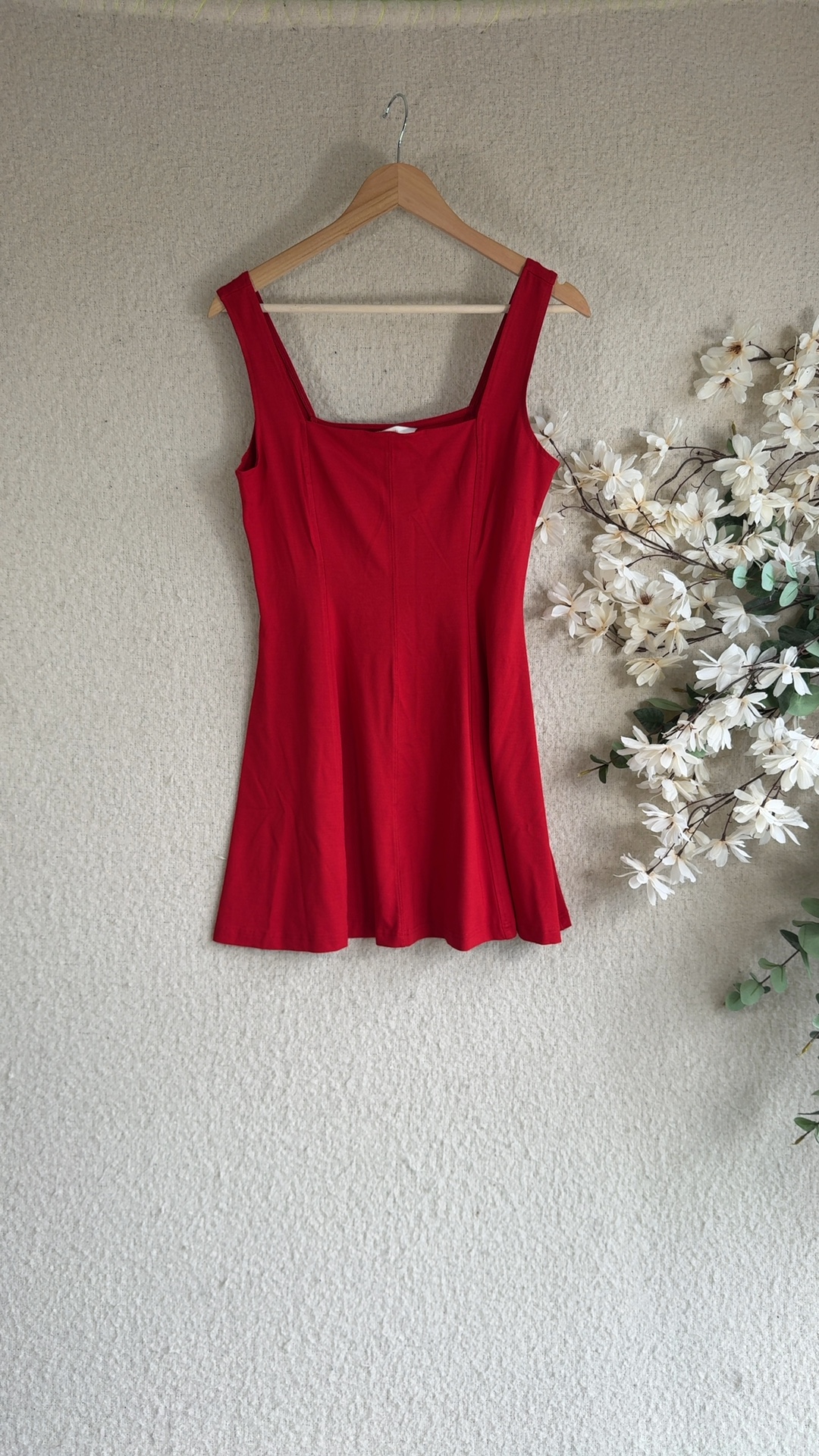 H&M Women's Red Stretch Viscose Elastane Sleeveless Top Medium UK 12 image 7