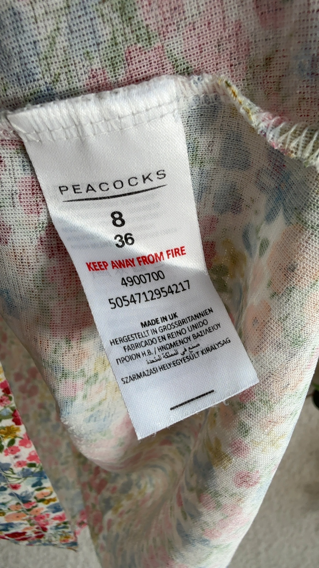 Peacocks Women's Multicolour Floral Print Polyester Dress UK 8 image 3
