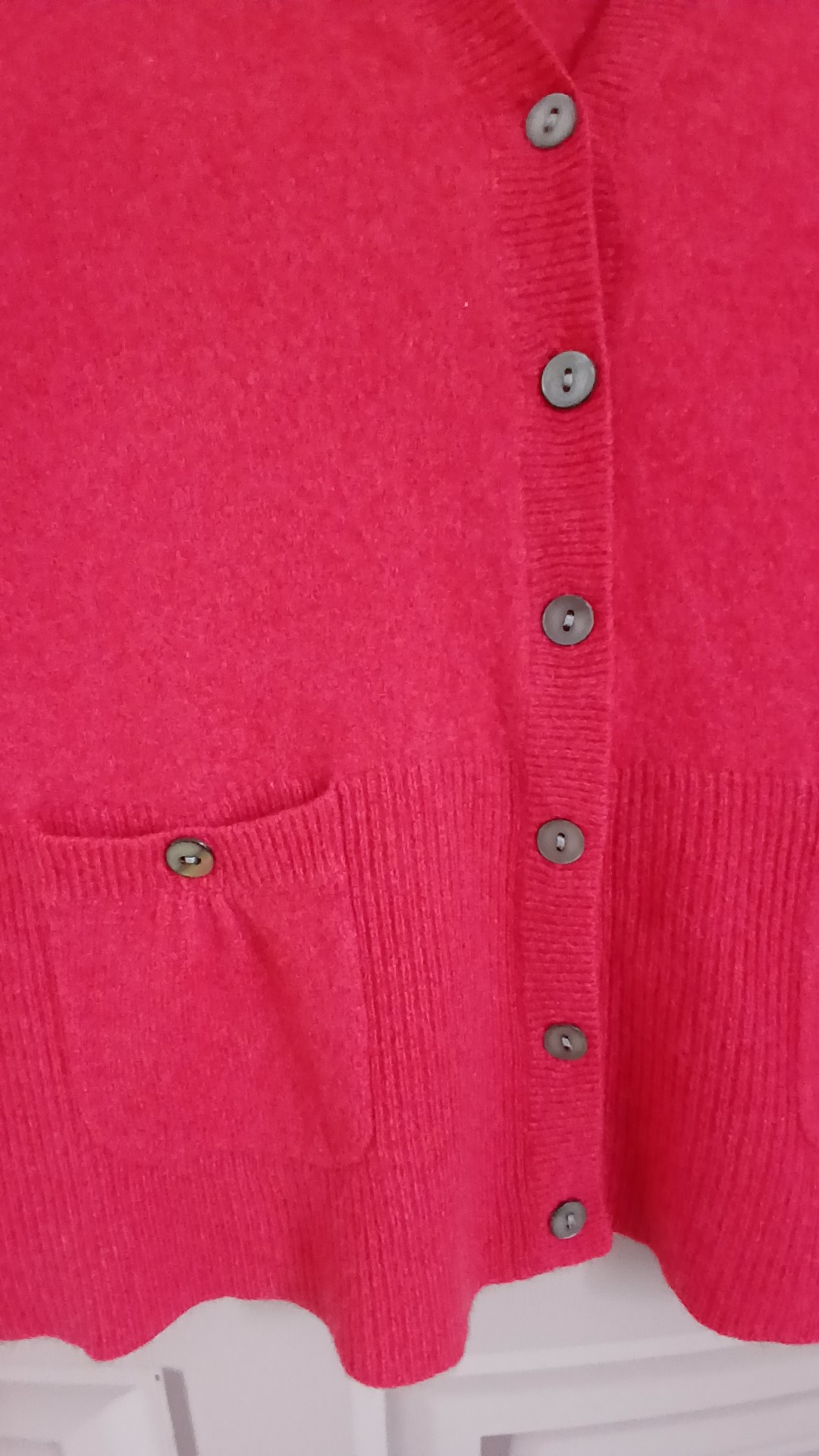 John Lewis Pink Cashmere Buttoned Cardigan image 2