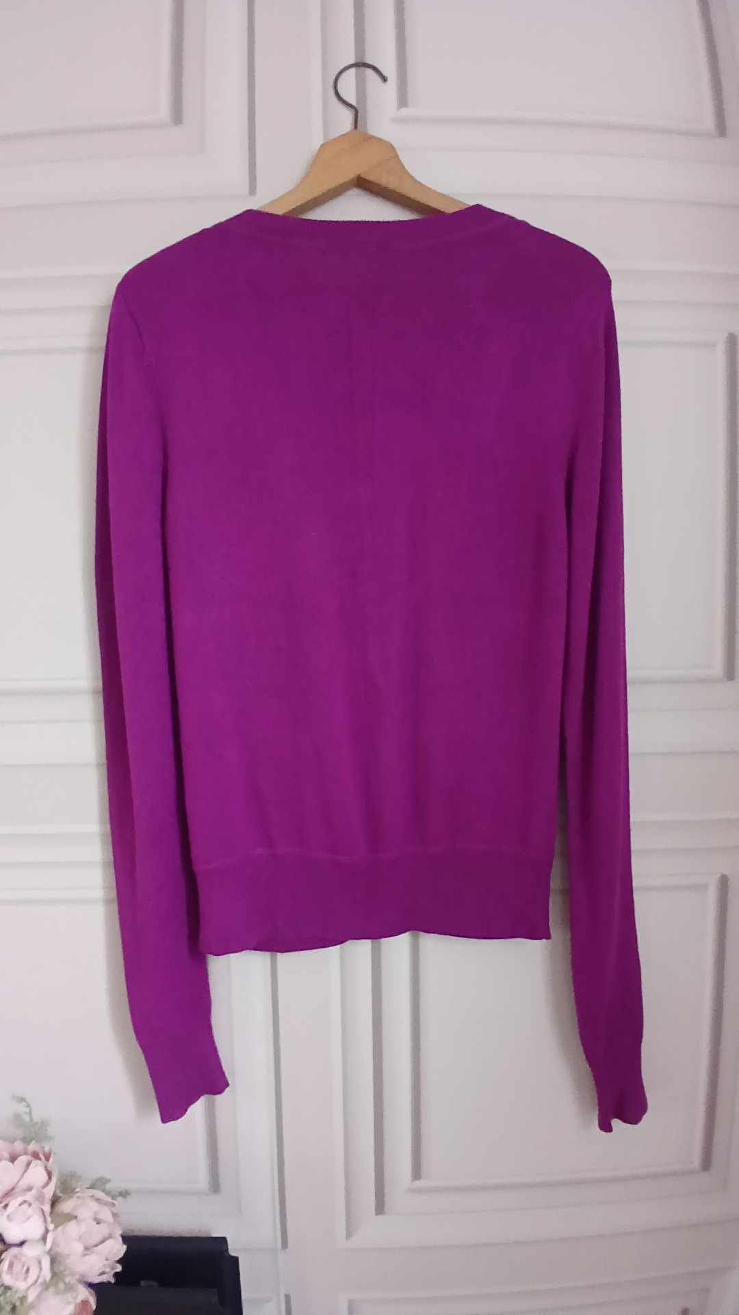 Purple Button Cardigan With Pockets image 3