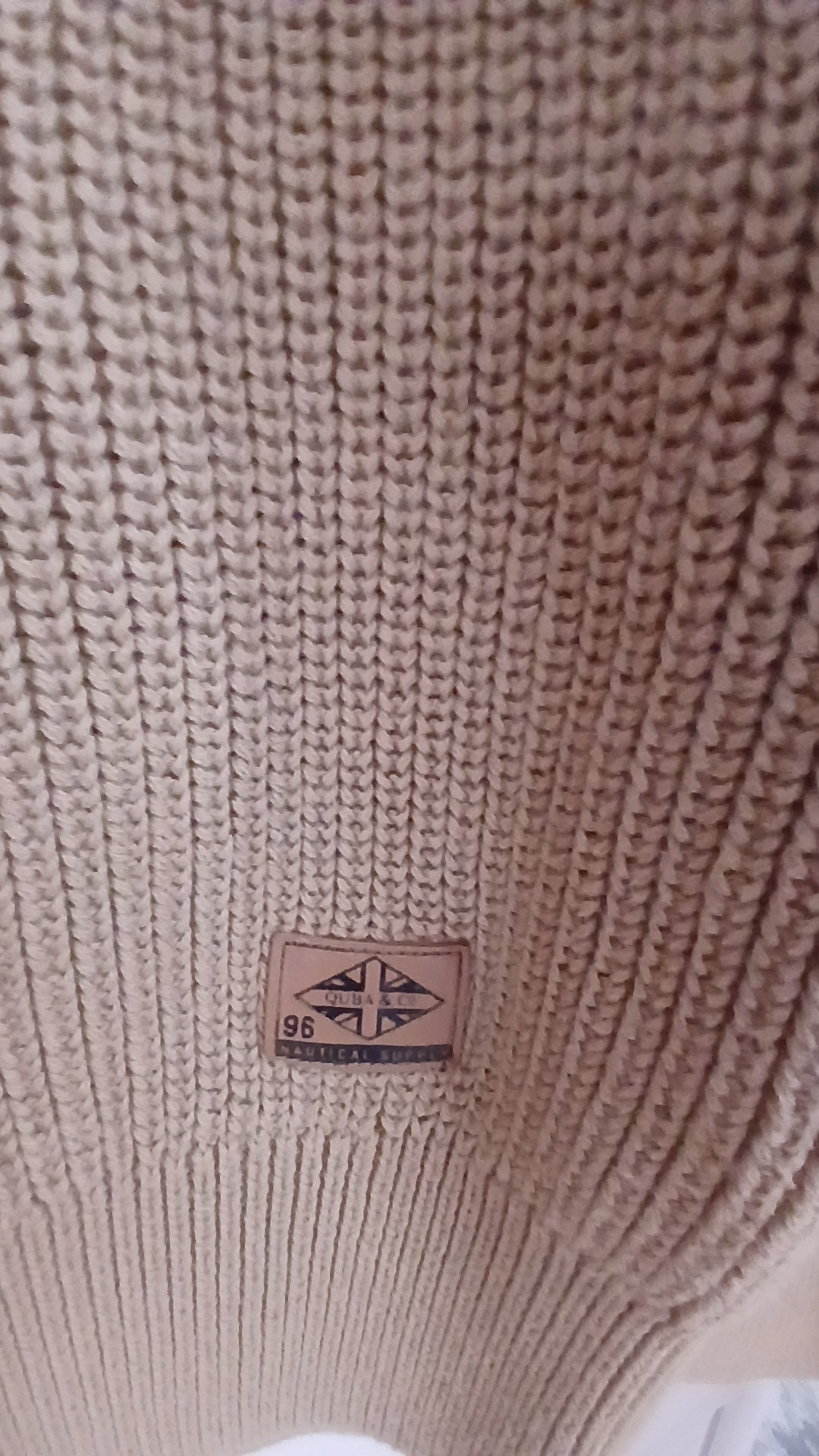 Quba & Co Beige Nautical Heritage 100% Cotton Knit Sweater Large image 3
