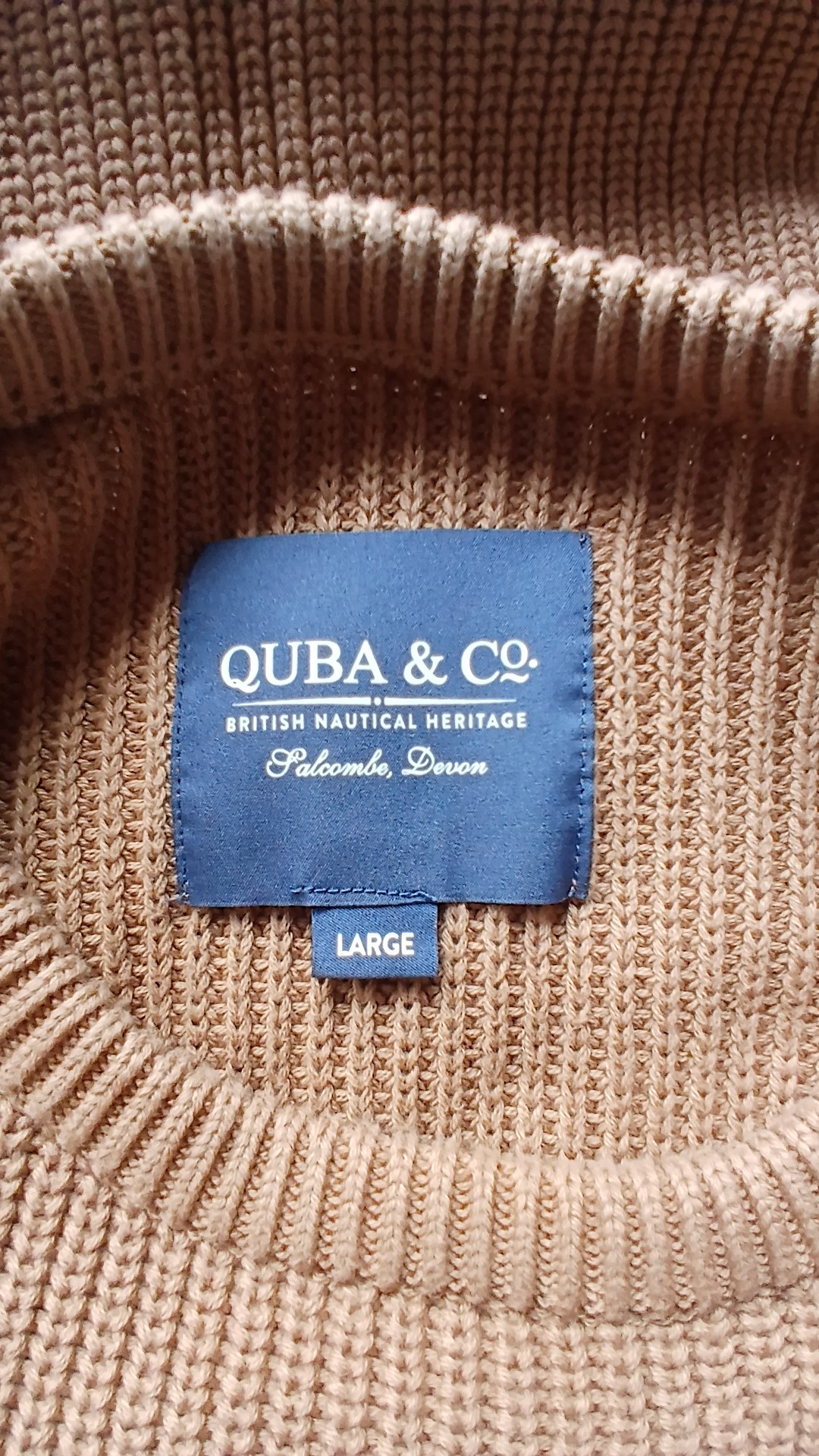 Quba & Co Beige Nautical Heritage 100% Cotton Knit Sweater Large image 5