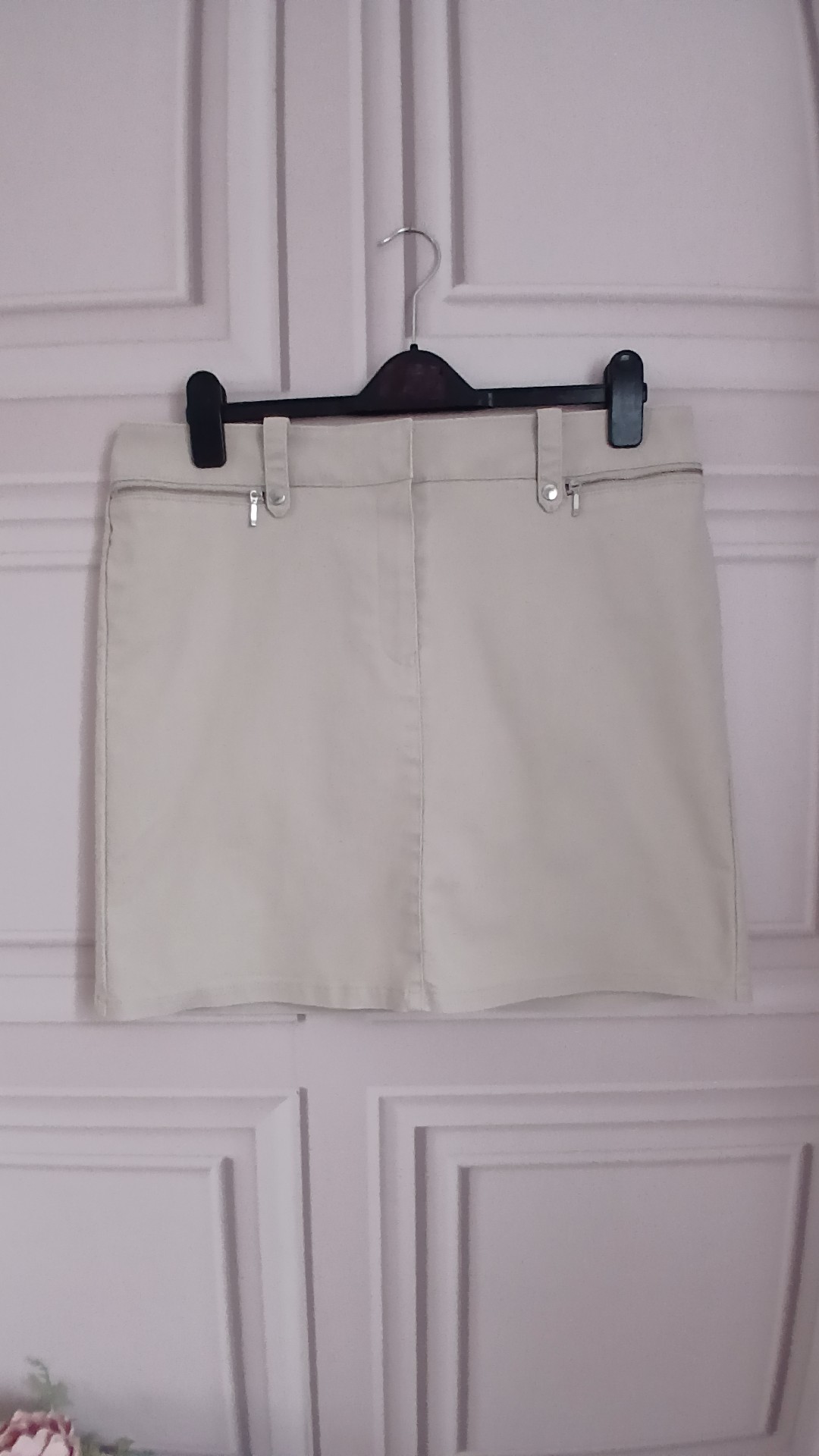 Marks & Spencer Beige Cotton Mini Skirt UK 16