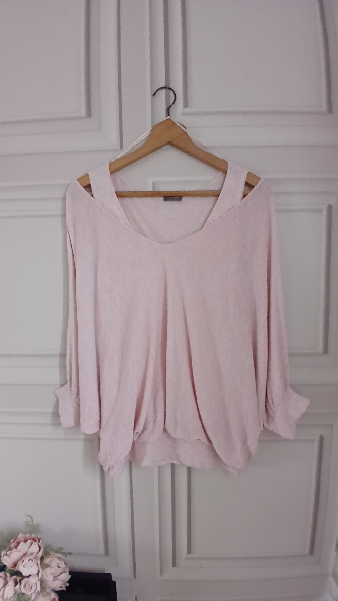 Phase Eight Pink Blouson Sleeve Knit Top 17"