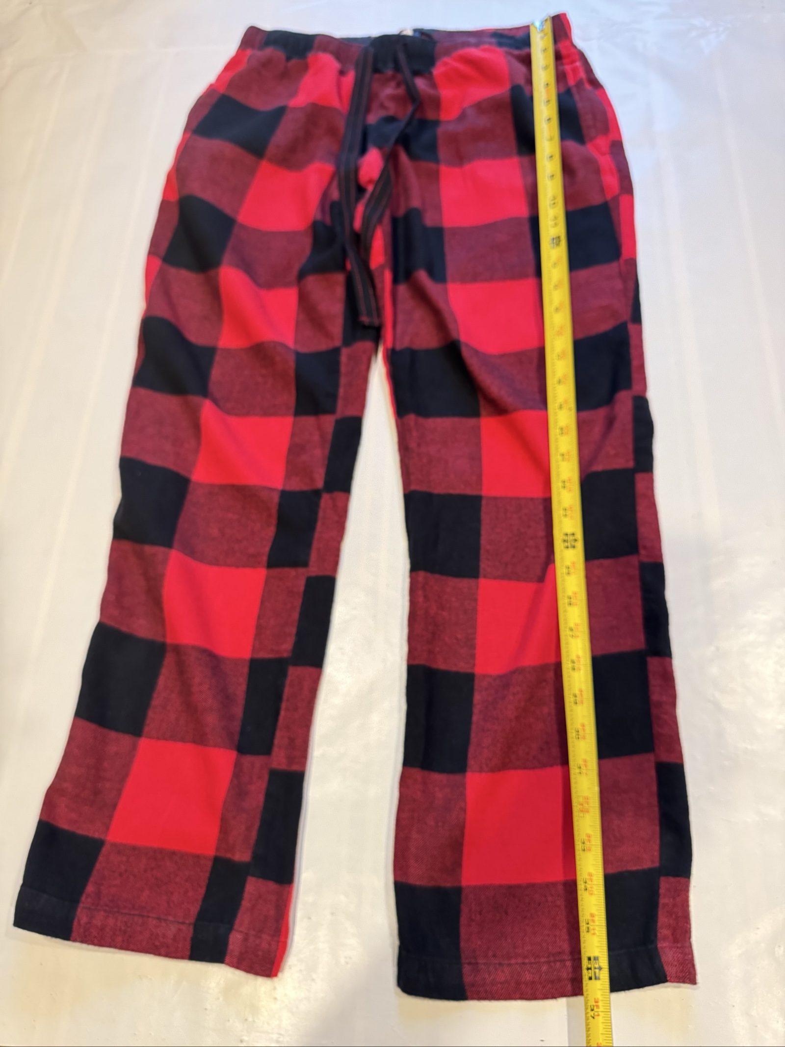 Hanes Men's Red & Black Plaid Flannel Lounge Pants Medium image 2