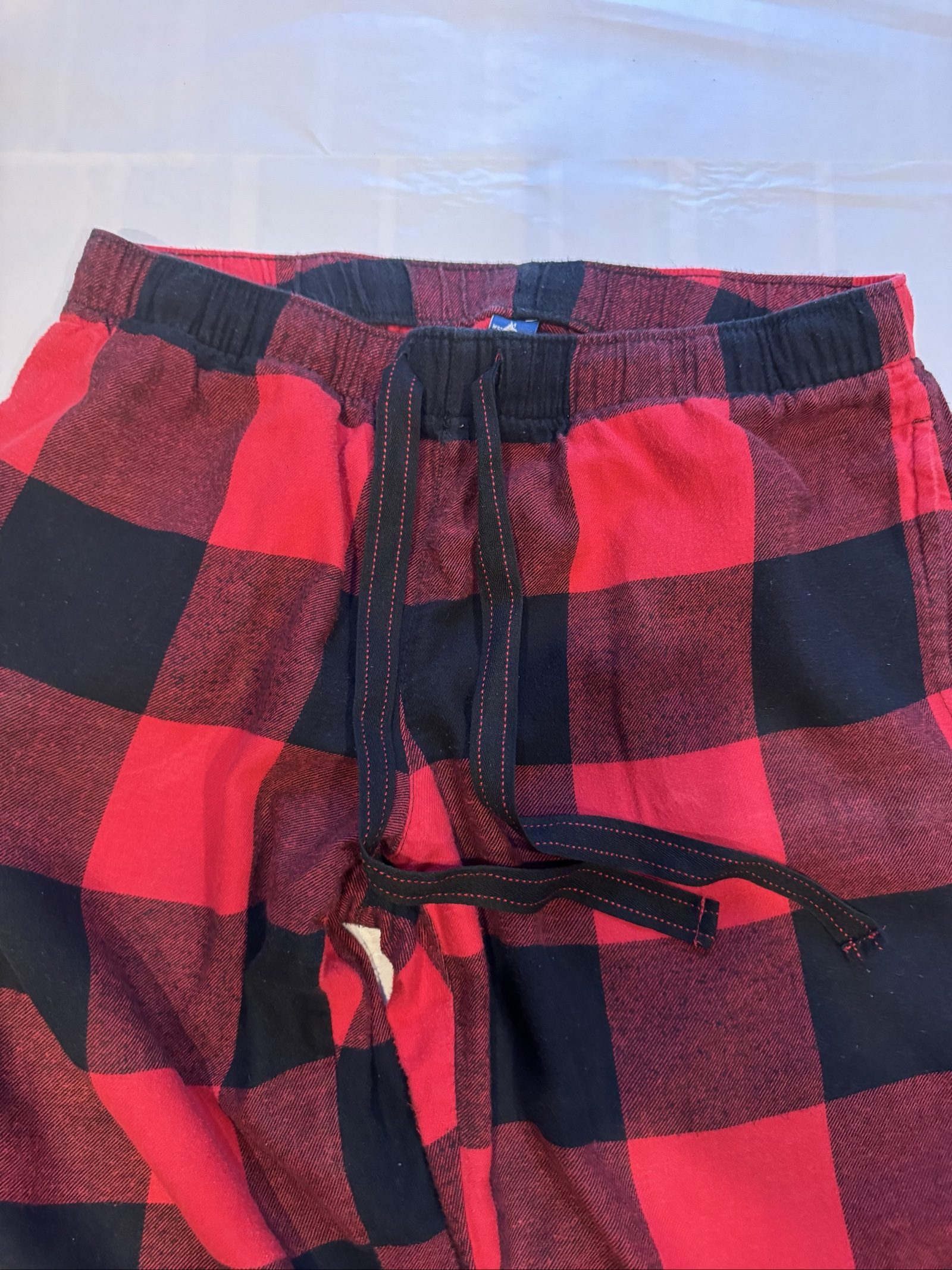 Hanes Men's Red & Black Plaid Flannel Lounge Pants Medium image 4