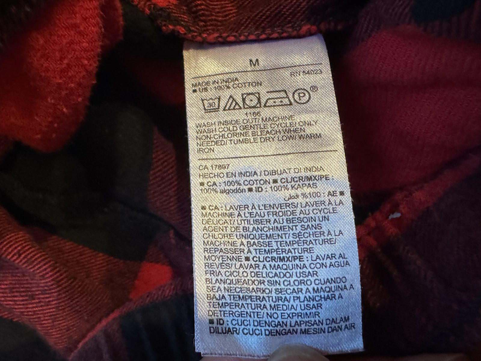 Hanes Men's Red & Black Plaid Flannel Lounge Pants Medium image 7