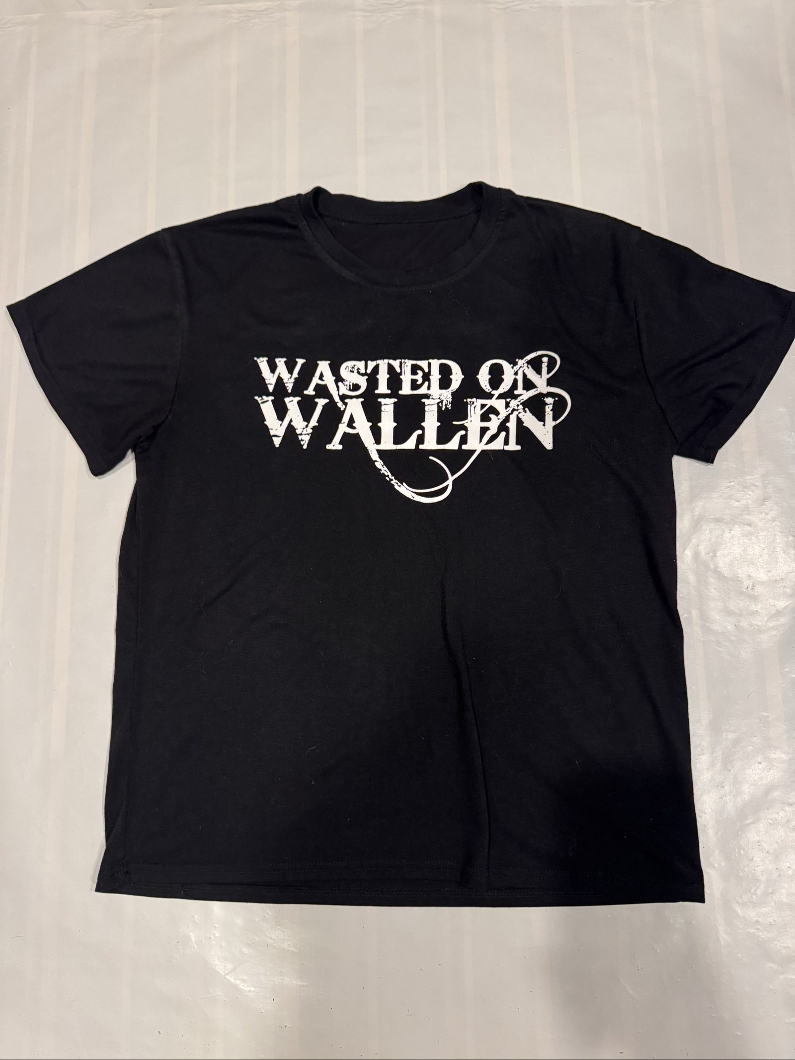 Men’s Wasted on Wallen Country Music Whiskey Graphic T-Shirt – Black - Medium image 2