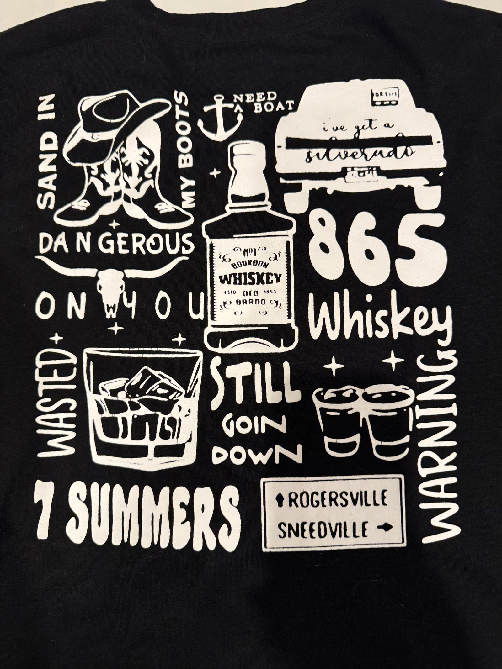 Men’s Wasted on Wallen Country Music Whiskey Graphic T-Shirt – Black - Medium image 3