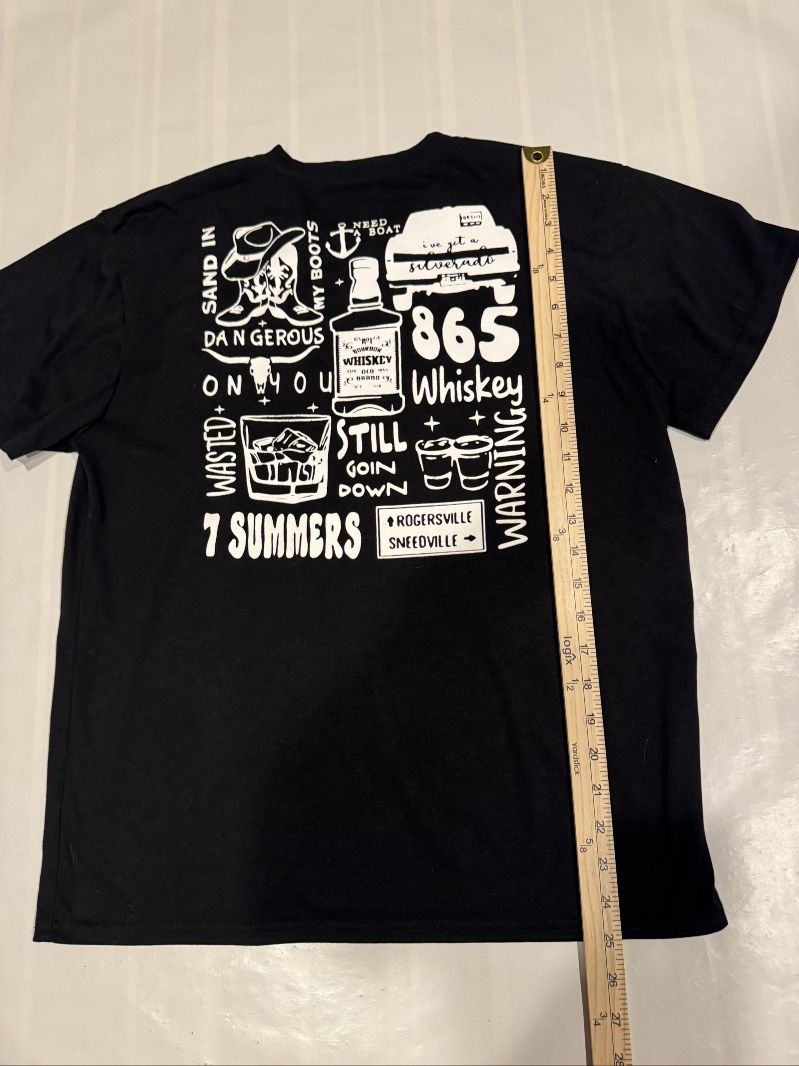 Men’s Wasted on Wallen Country Music Whiskey Graphic T-Shirt – Black - Medium image 4
