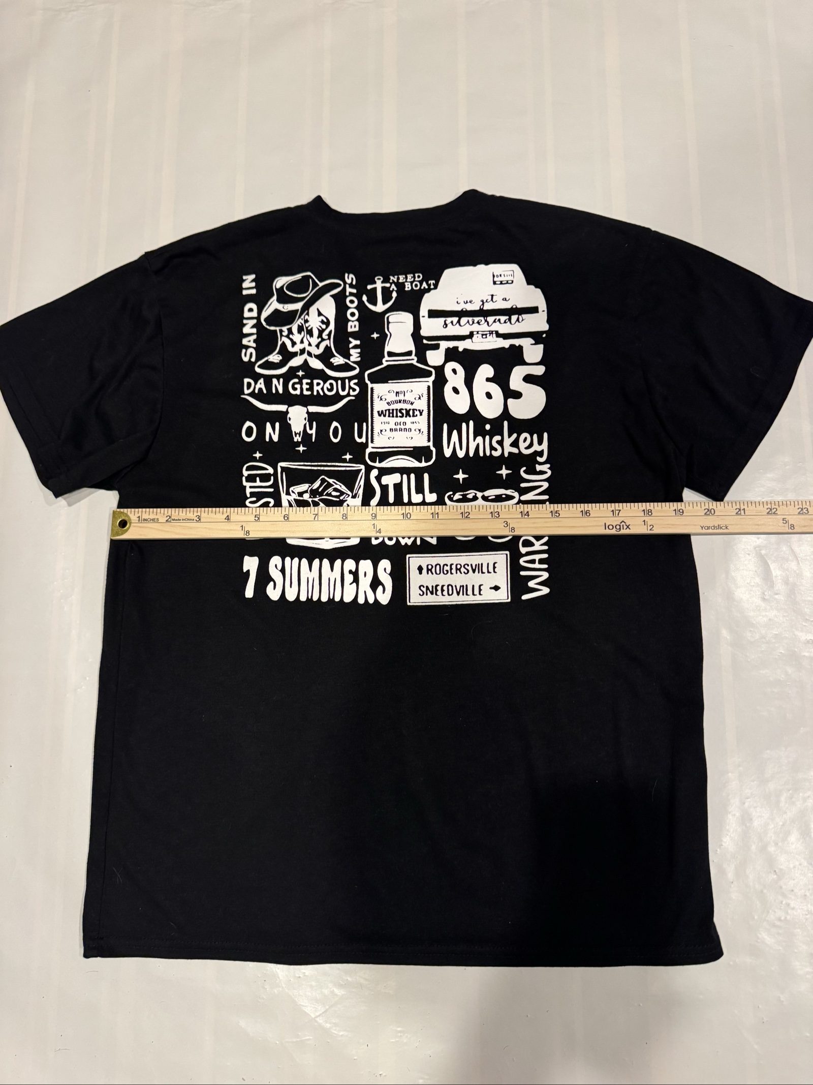 Men’s Wasted on Wallen Country Music Whiskey Graphic T-Shirt – Black - Medium image 5