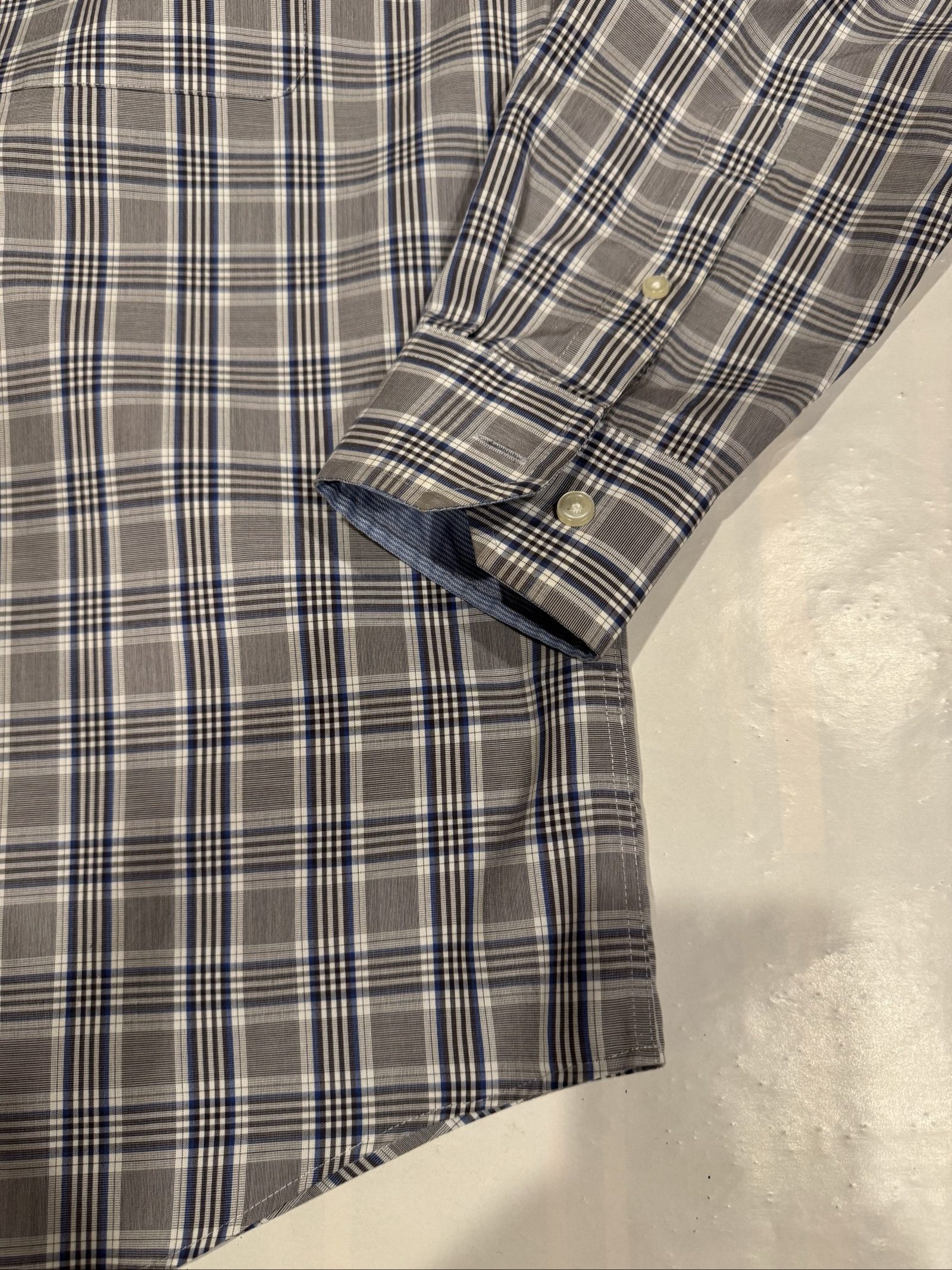 Men’s Joseph Abboud Non-Iron Plaid Button-Down Shirt – Gray Blue – Large Non Iron image 2