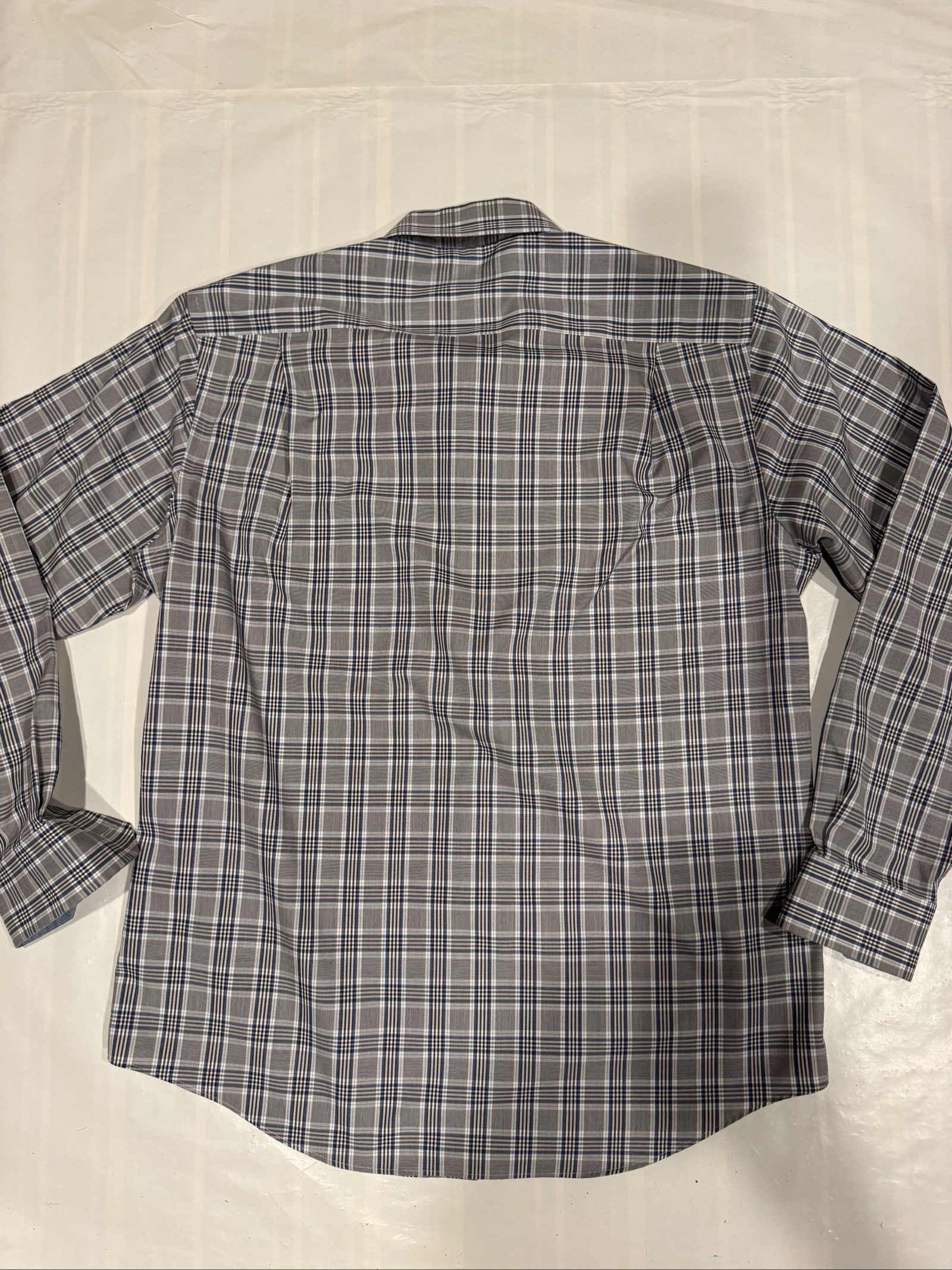 Men’s Joseph Abboud Non-Iron Plaid Button-Down Shirt – Gray Blue – Large Non Iron image 9