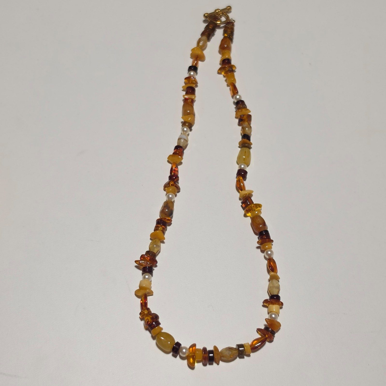 Amber & Pearl Bead Necklace.b6 image 2