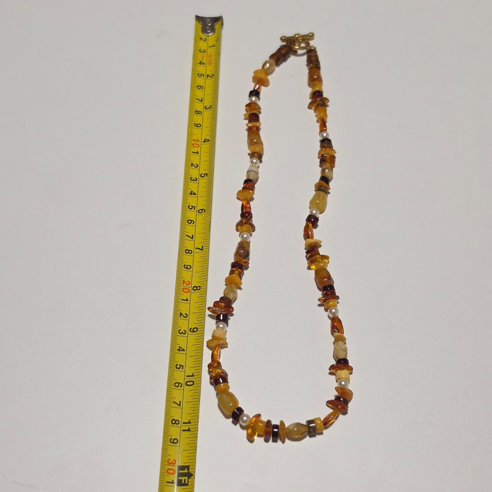 Amber & Pearl Bead Necklace.b6 image 4