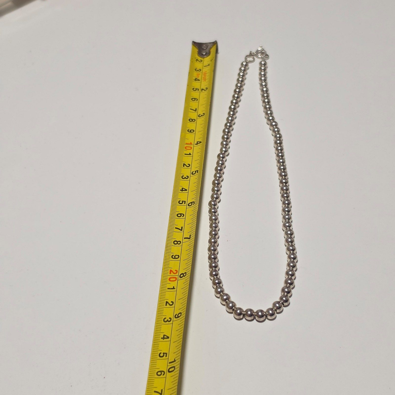 925 Silver Bead Necklace .b6 image 3