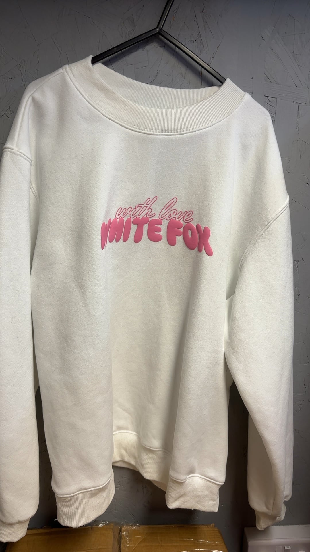 White Fox Women's White & Pink Limited Edition Sweatshirt Small