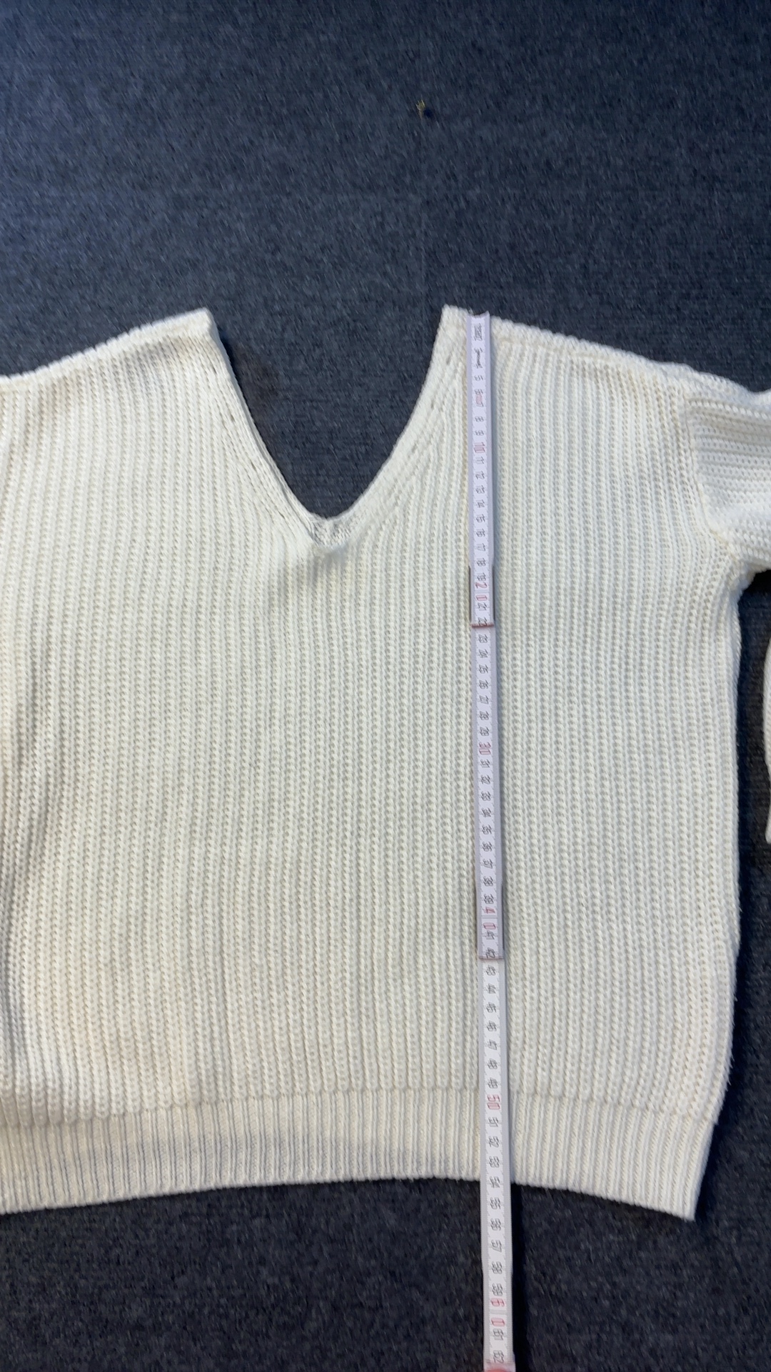 Lipsy White V-Neck Acrylic Knitted Jumper Medium image 2