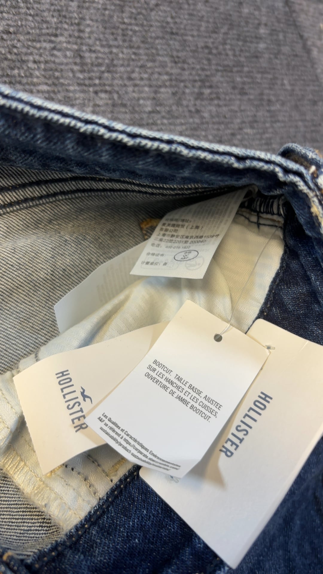 Hollister Blue Bootcut Low-Rise Jeans UK 8 W29 Long excellent condition image 3