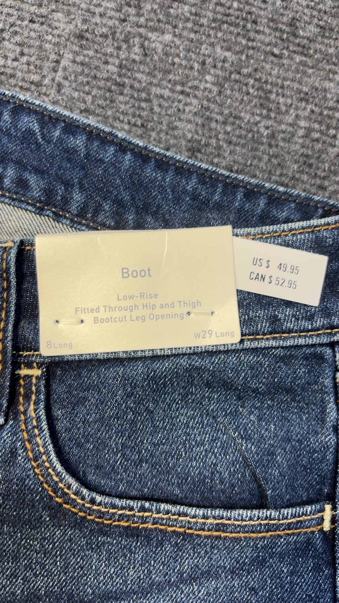 Hollister Blue Bootcut Low-Rise Jeans UK 8 W29 Long excellent condition image 4