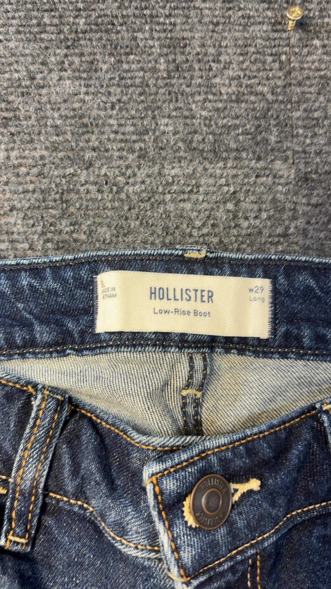 Hollister Blue Bootcut Low-Rise Jeans UK 8 W29 Long excellent condition image 5