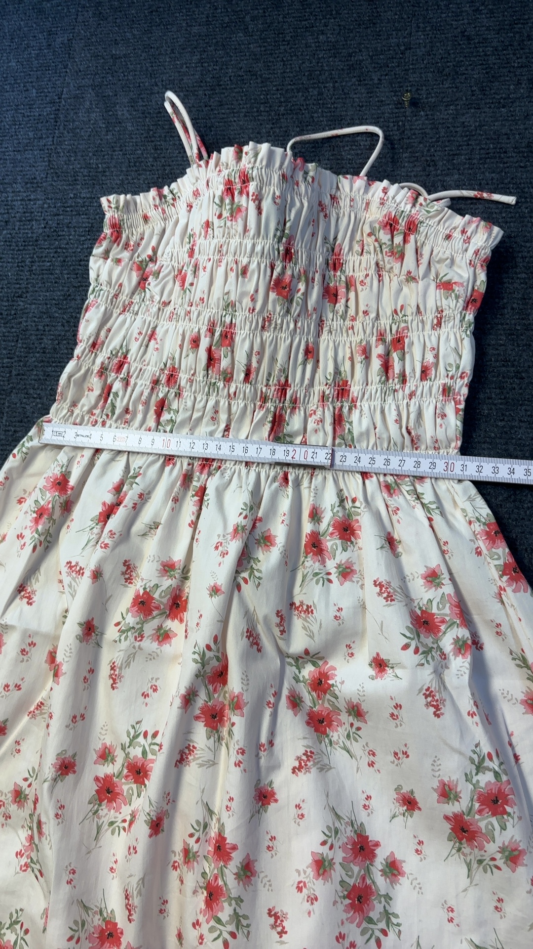 H&M Divided Women's White & Pink Floral Cotton Dress Small excellent condition image 3