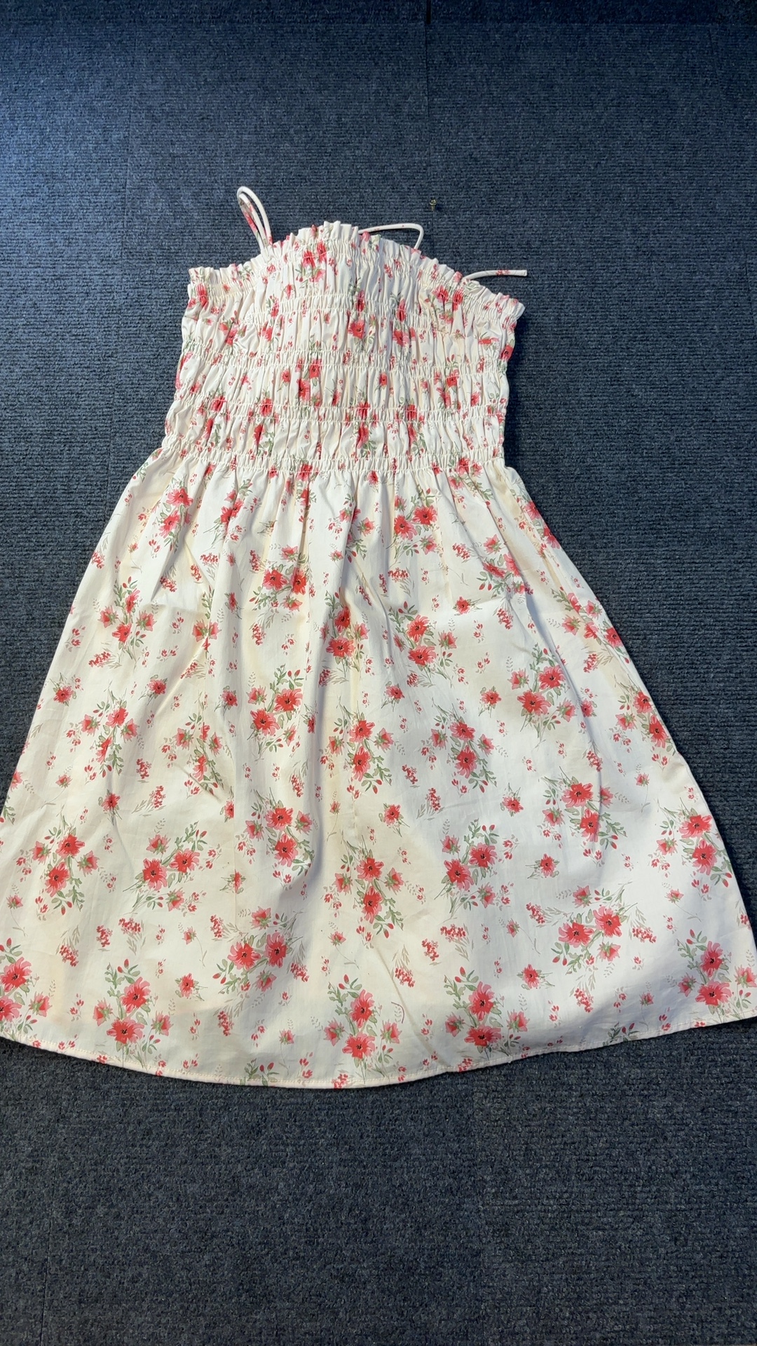 H&M Divided Women's White & Pink Floral Cotton Dress Small excellent condition image 2