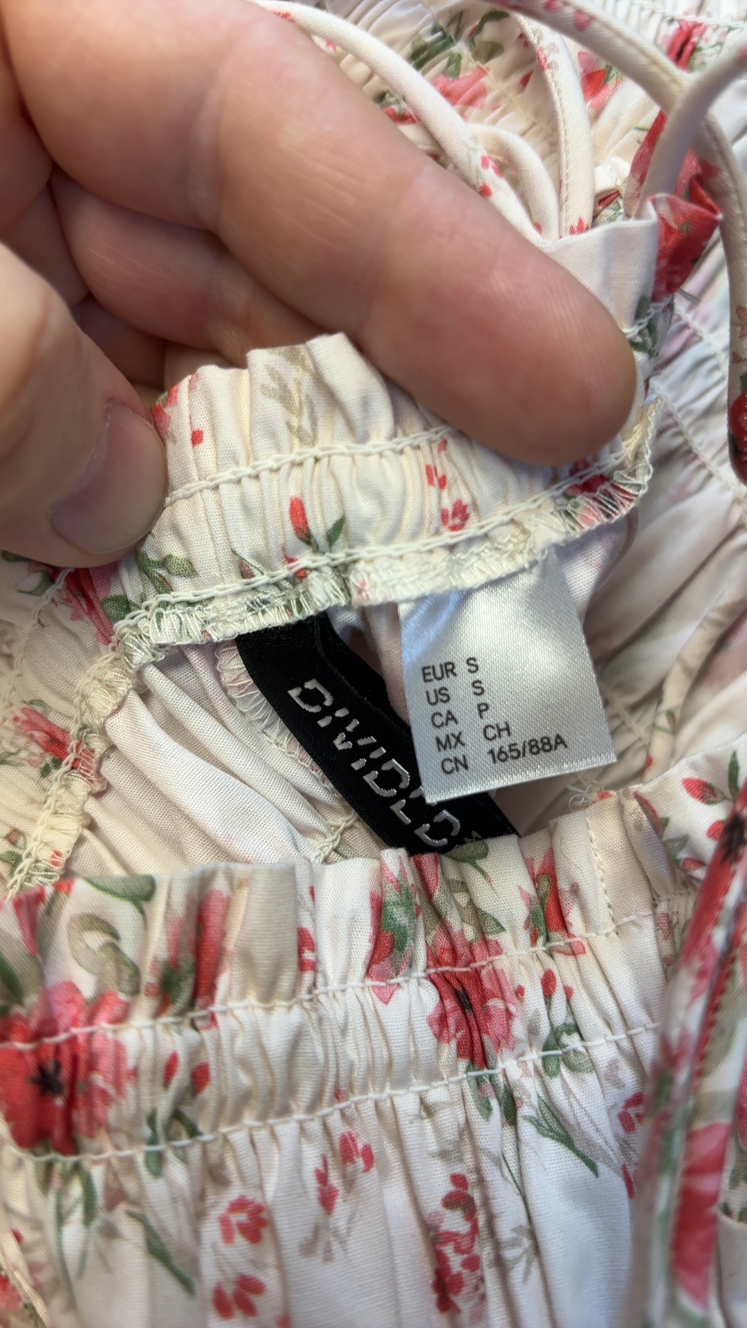 H&M Divided Women's White & Pink Floral Cotton Dress Small excellent condition image 7