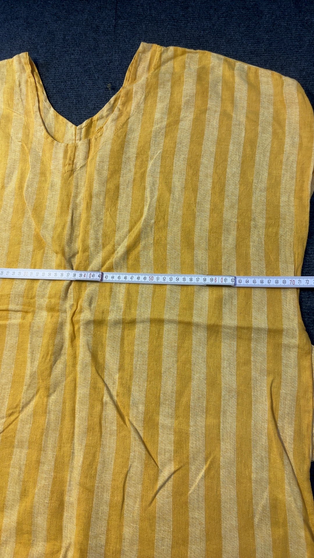 Yellow Striped Linen Top Chest 59 cm Length 75 cm Unisex image 2