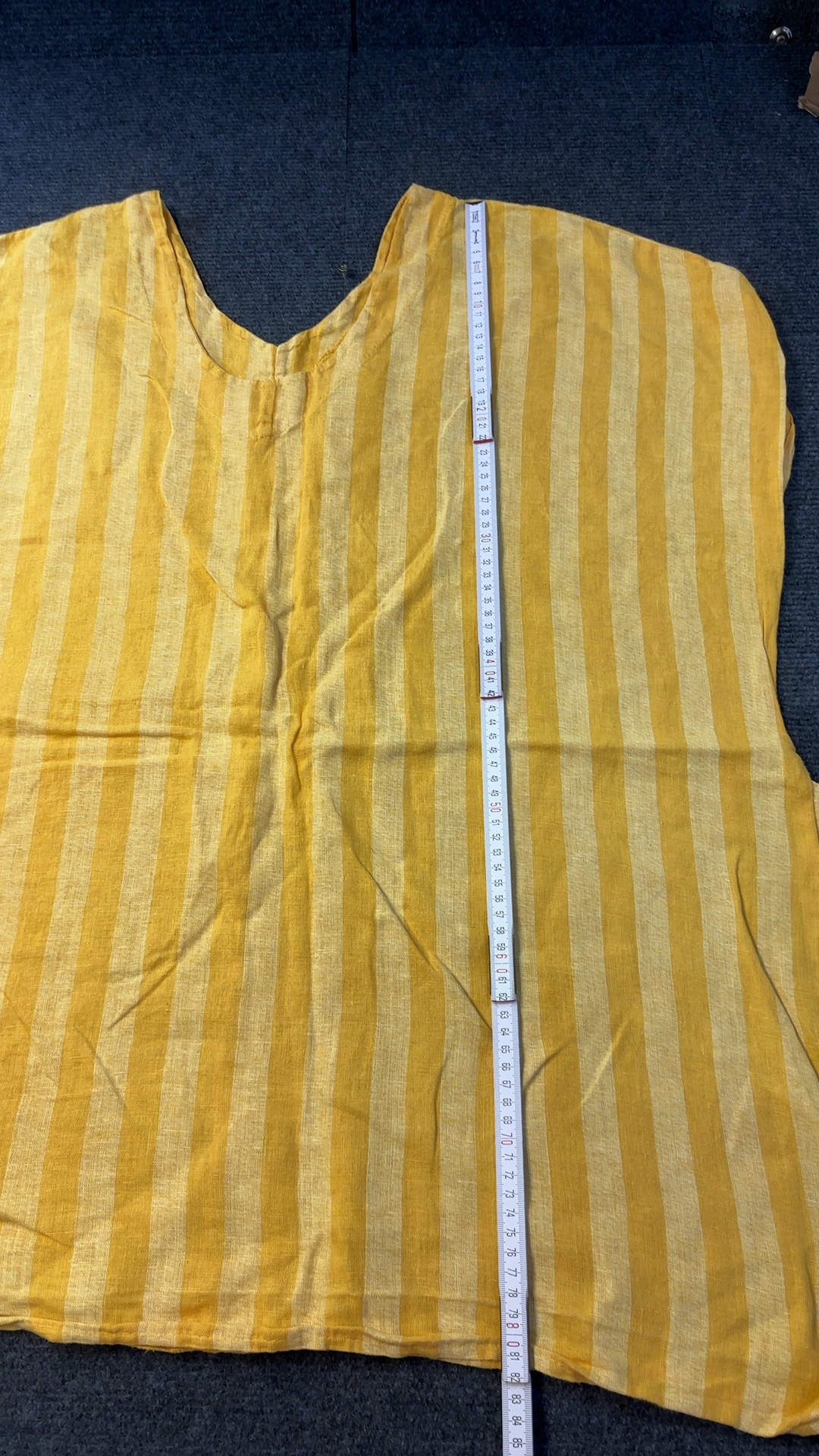 Yellow Striped Linen Top Chest 59 cm Length 75 cm Unisex image 3