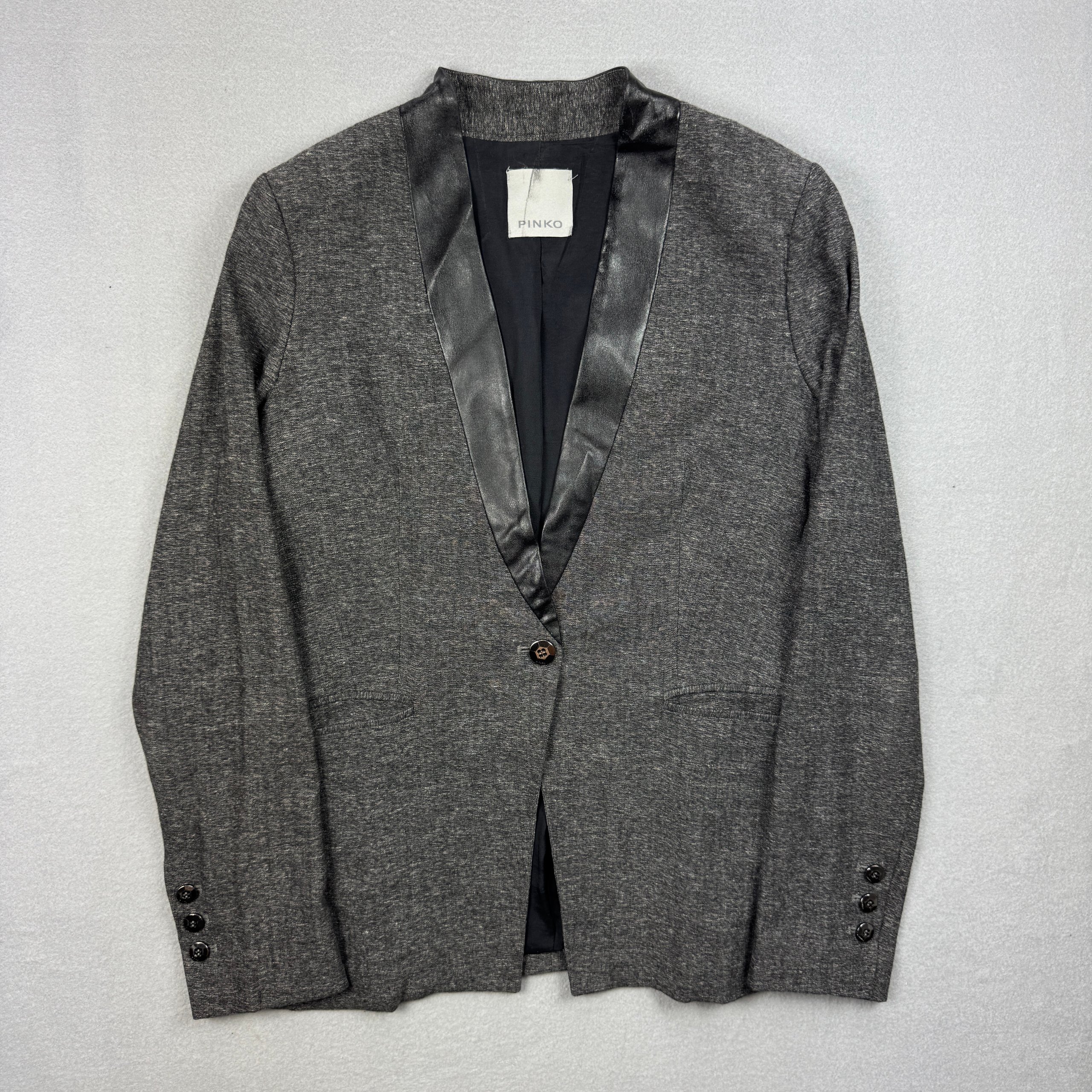 Pinko Grey Blazer with Satin Lapels Women`s Size 36 / M