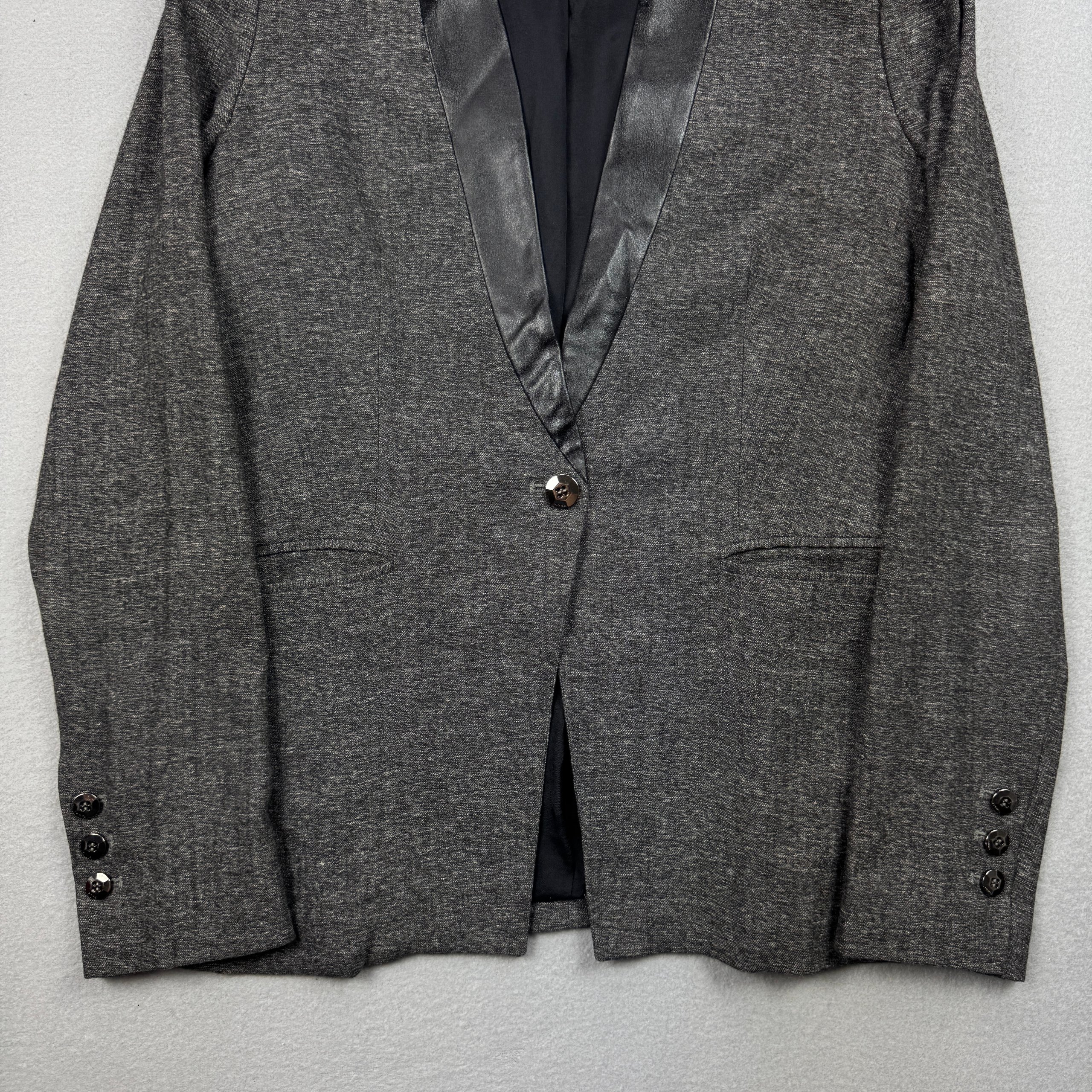 Pinko Grey Blazer with Satin Lapels Women`s Size 36 / M image 3