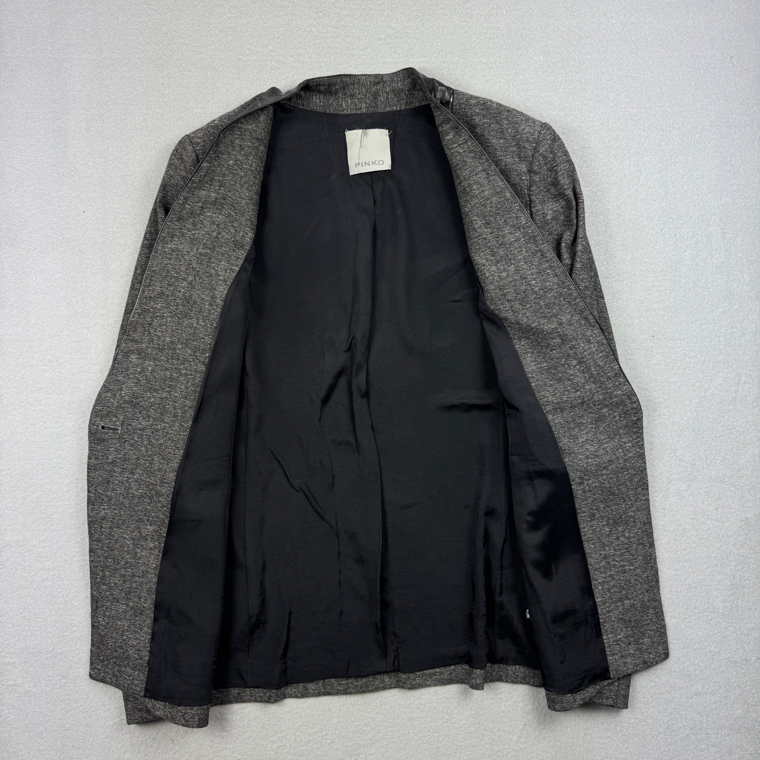 Pinko Grey Blazer with Satin Lapels Women`s Size 36 / M image 6