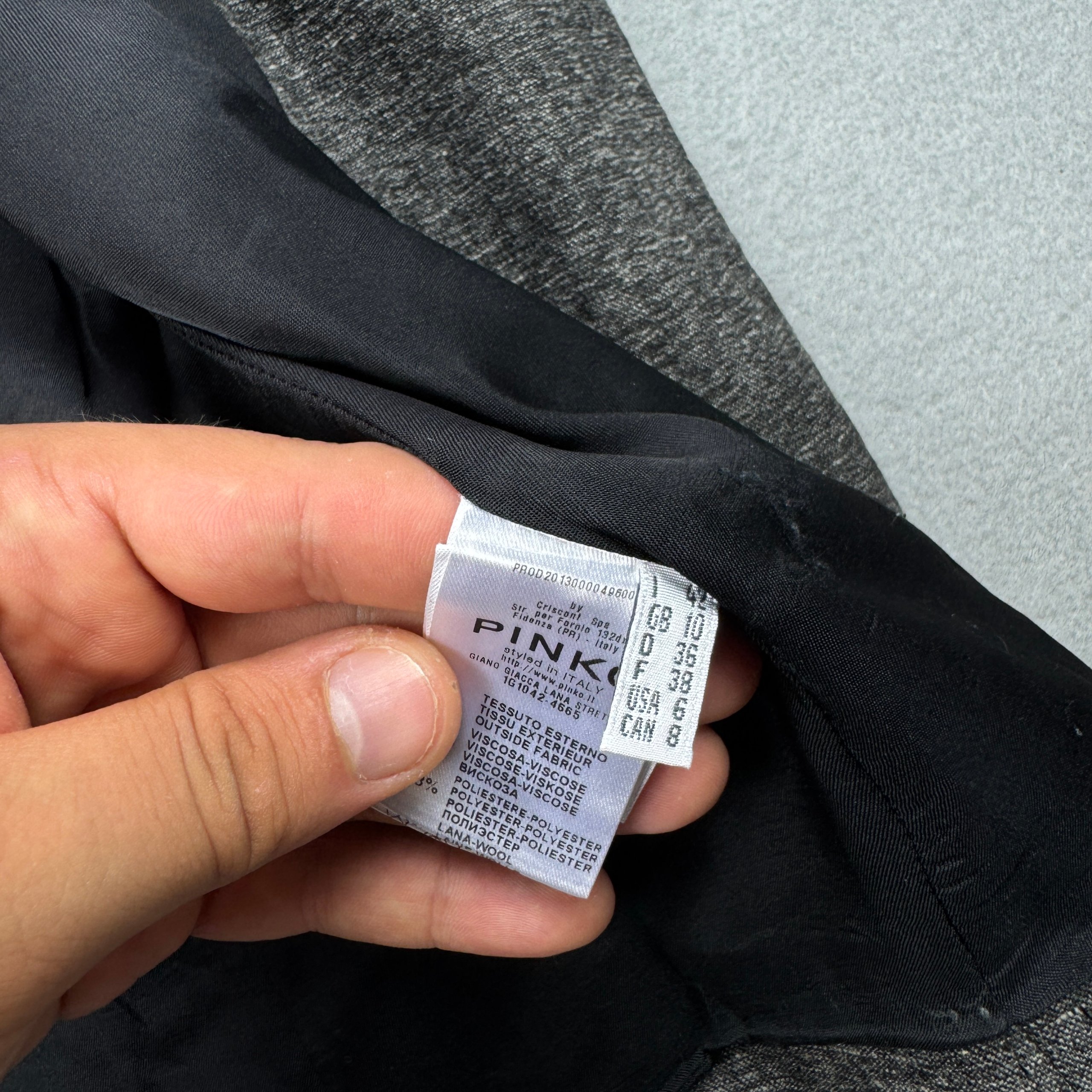 Pinko Grey Blazer with Satin Lapels Women`s Size 36 / M image 8