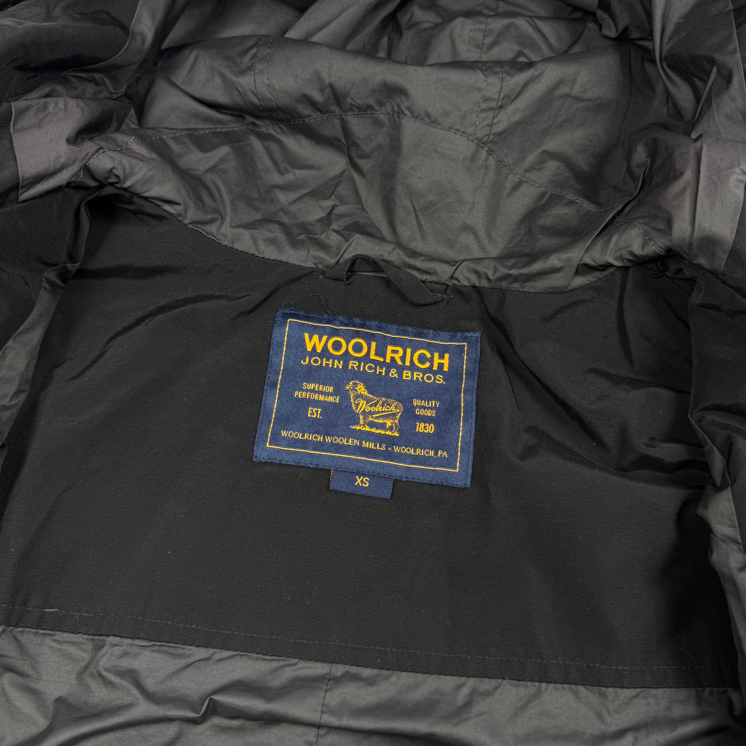 Women`s Woolrich Black Hooded Parka Water Resistant Size XS-S image 8
