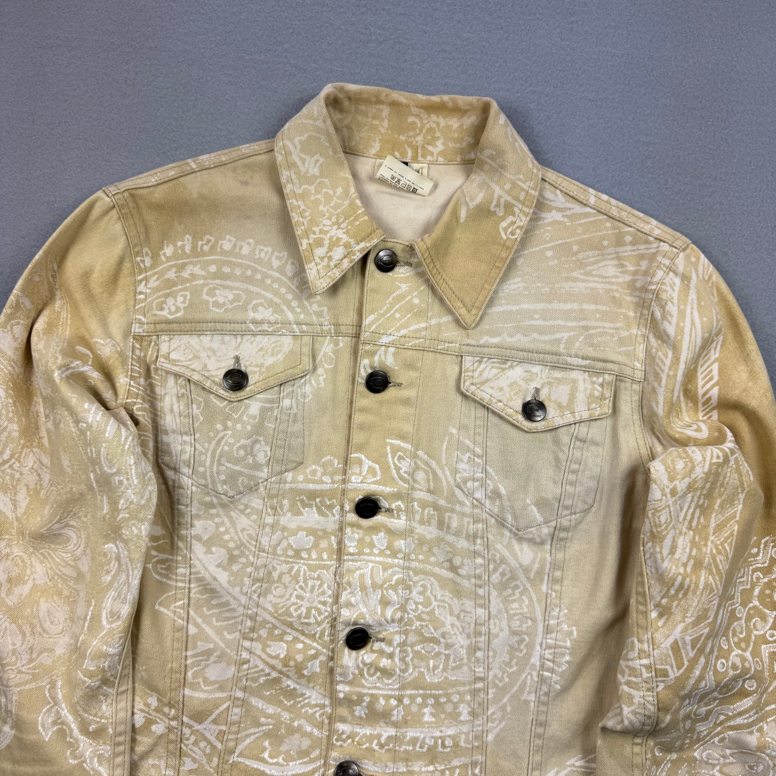 Women`s Just Cavalli Beige Paisley Print Denim Jacket Size S image 3
