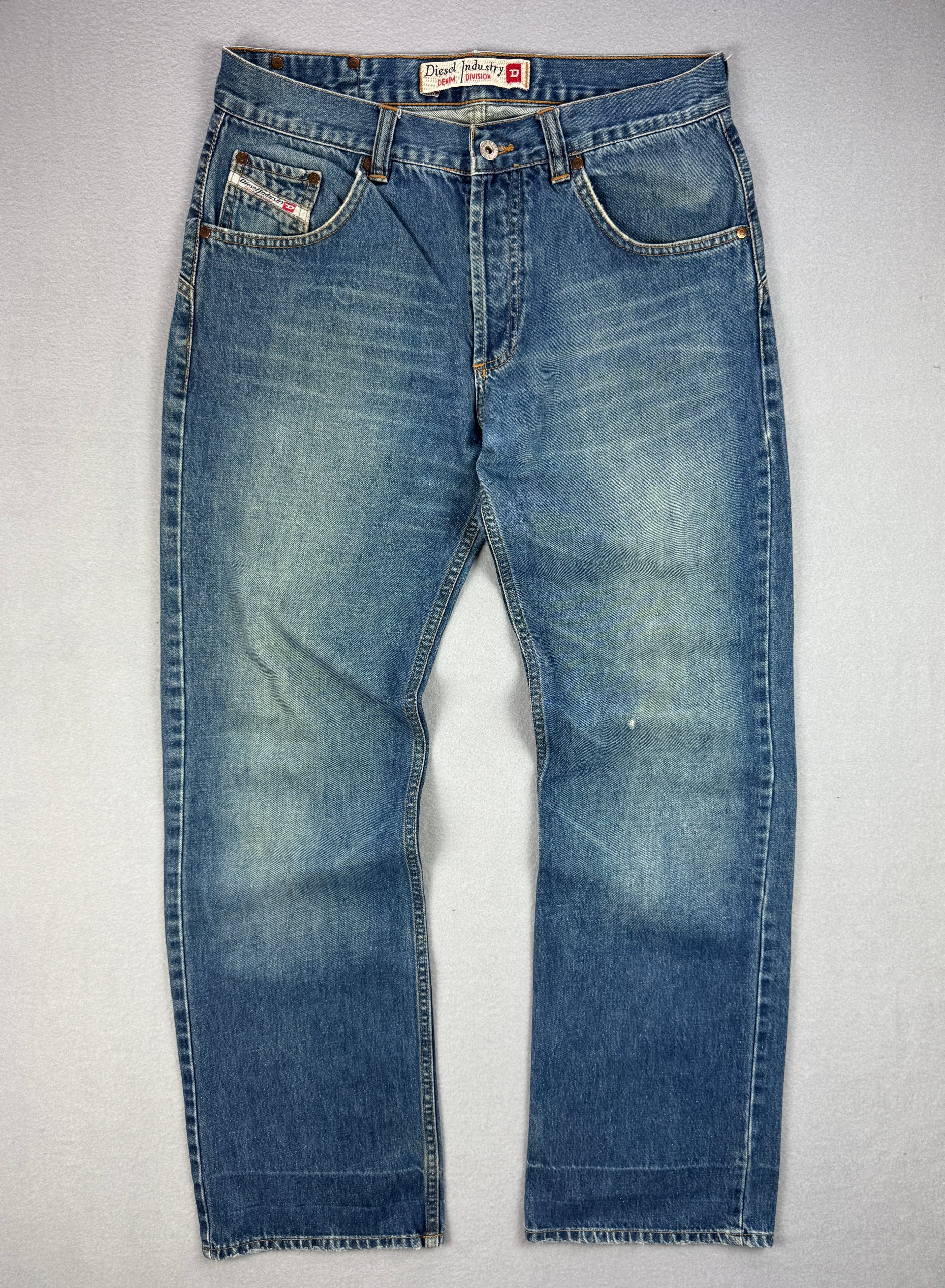 Vintage Diesel Blue Denim Straight Fit Jeans Men's Size 33 image 2