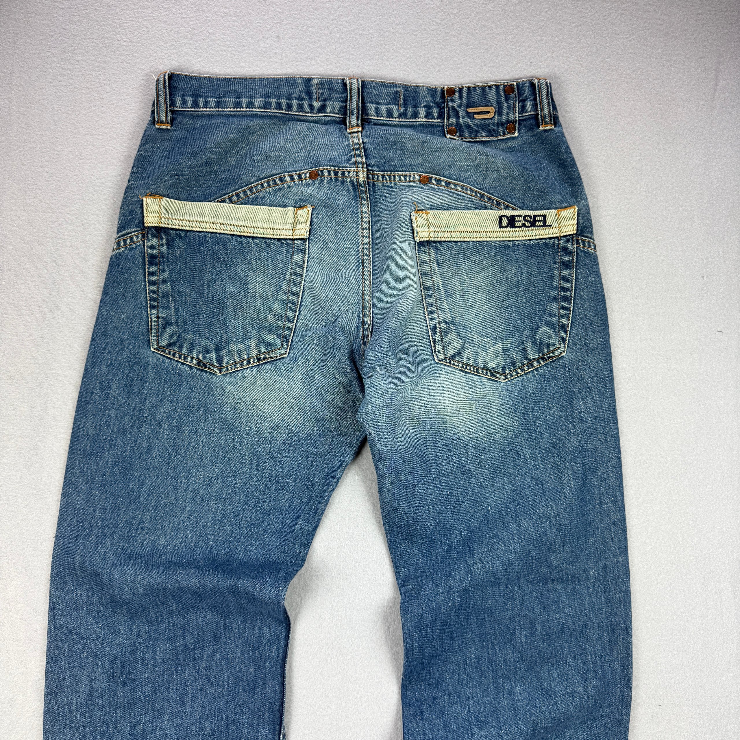 Vintage Diesel Blue Denim Straight Fit Jeans Men's Size 33 image 3