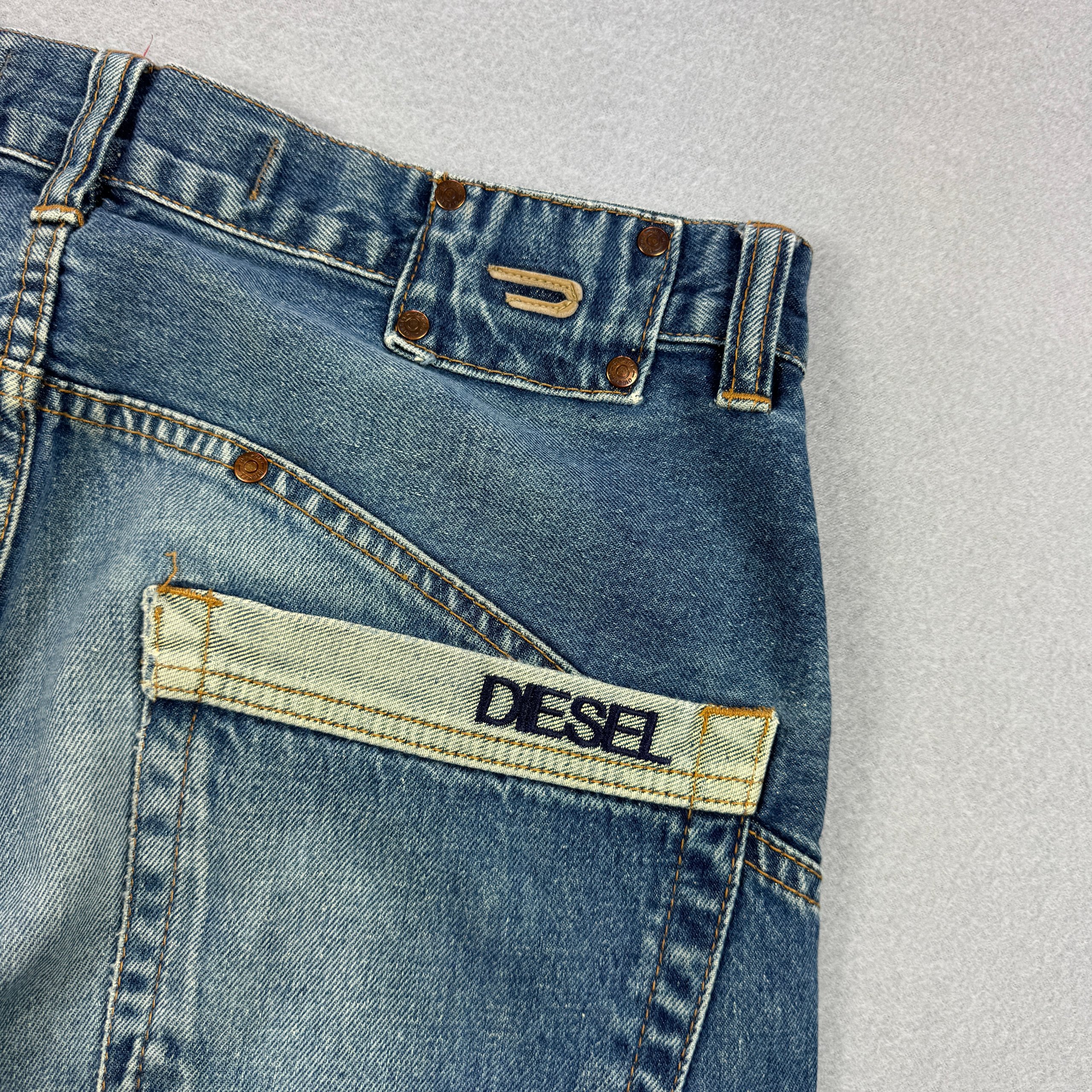 Vintage Diesel Blue Denim Straight Fit Jeans Men's Size 33 image 4
