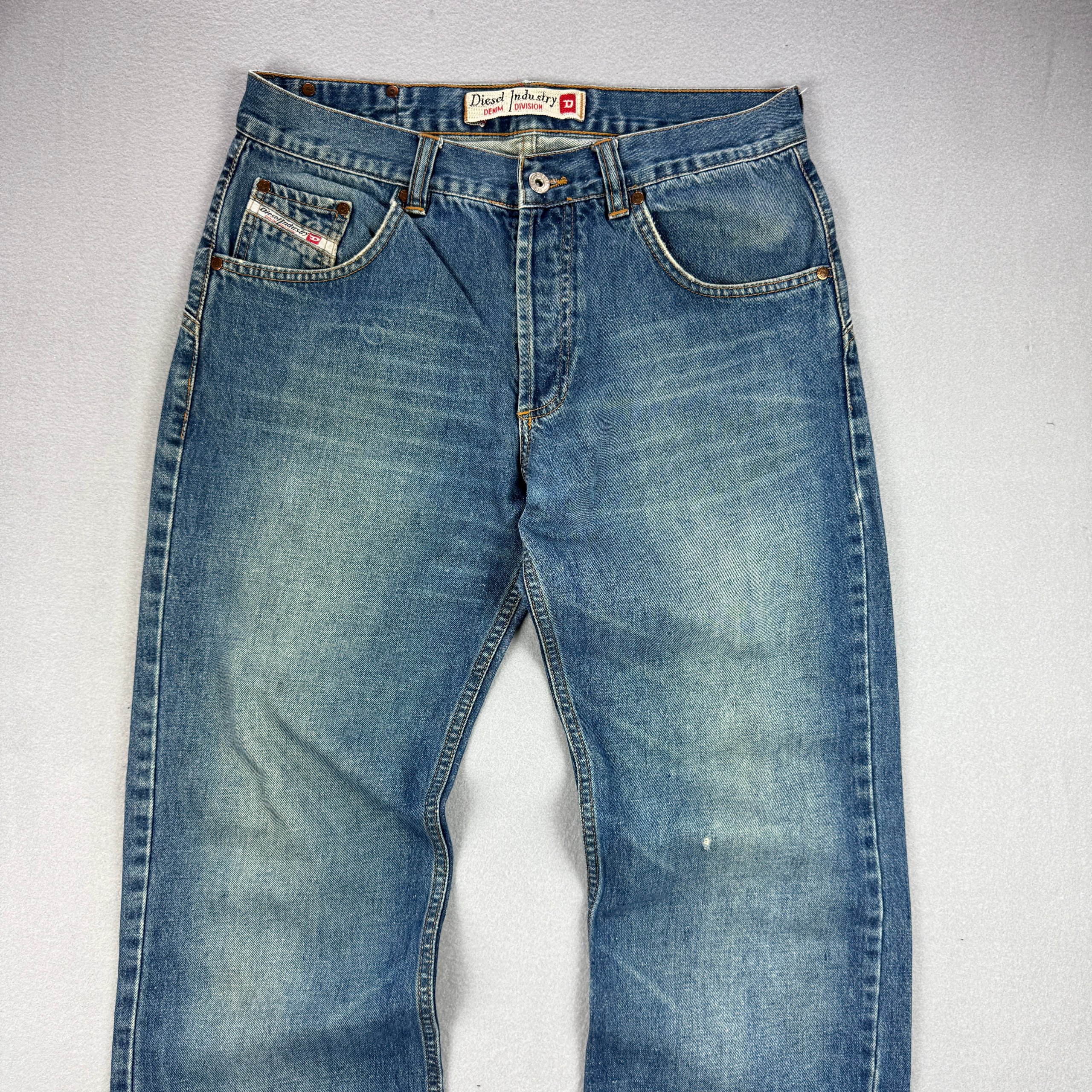 Vintage Diesel Blue Denim Straight Fit Jeans Men's Size 33 image 6
