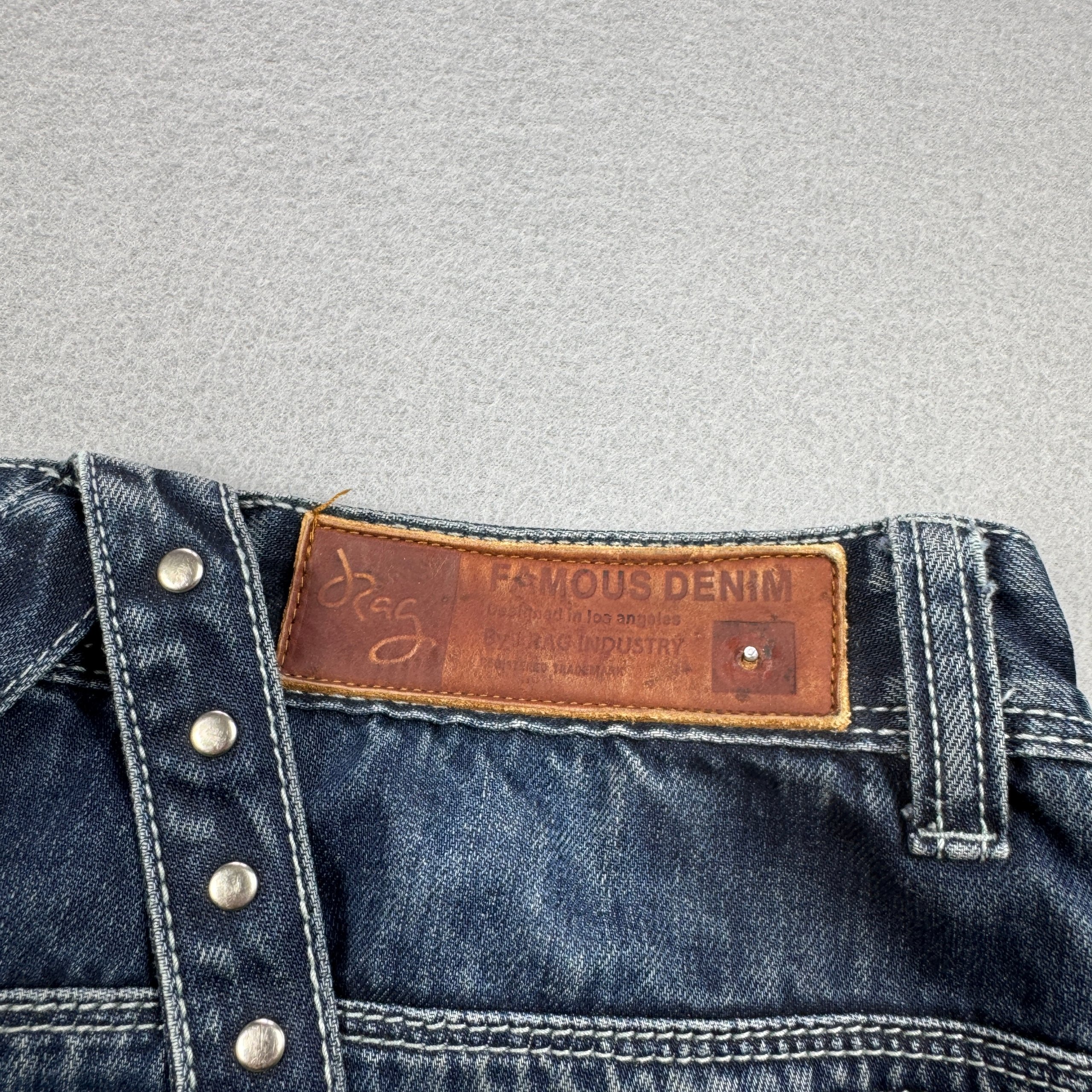 Vintage J Rags JR3161 Blue & Grey Patchwork Denim Jeans Size 33 image 8