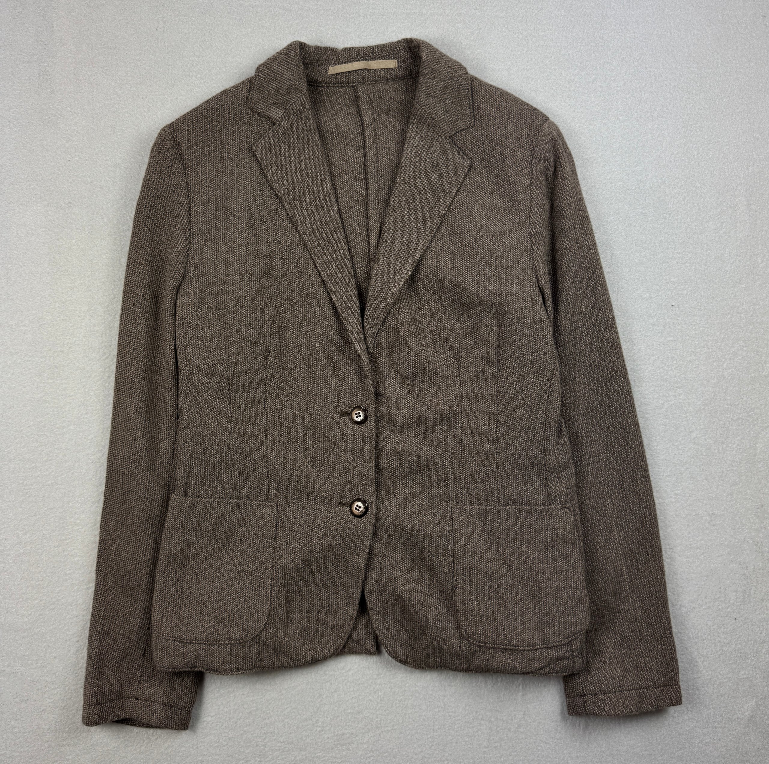 Women`s Eleventy First Class Brown Knit Wool / Nylon Blazer Size 46 / S-M