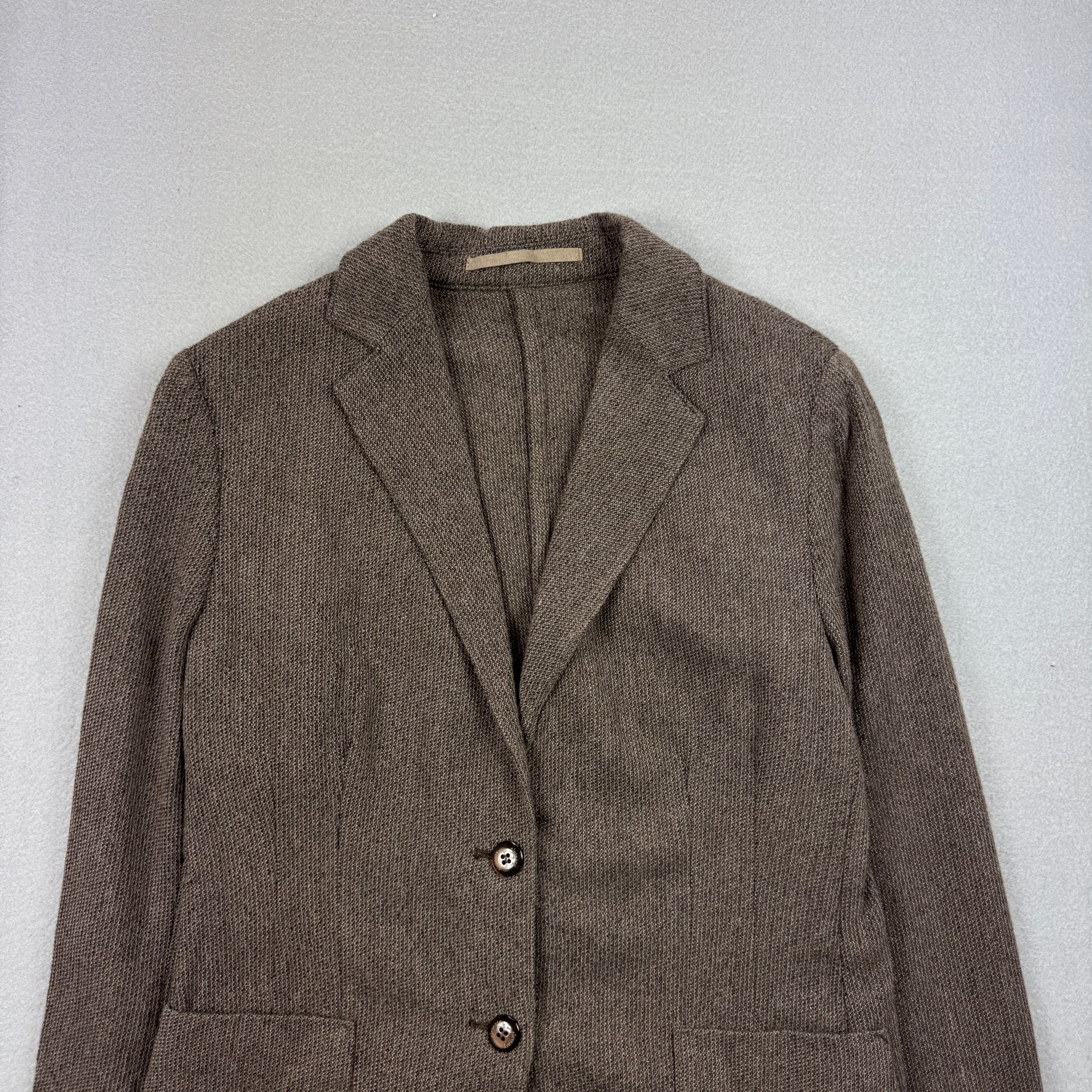Women`s Eleventy First Class Brown Knit Wool / Nylon Blazer Size 46 / S-M image 3